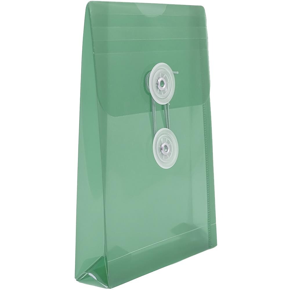 JAM Paper® Plastic Envelopes with Button and String Tie Closure, Open End,  4.25 x 6.25, Assorted Col