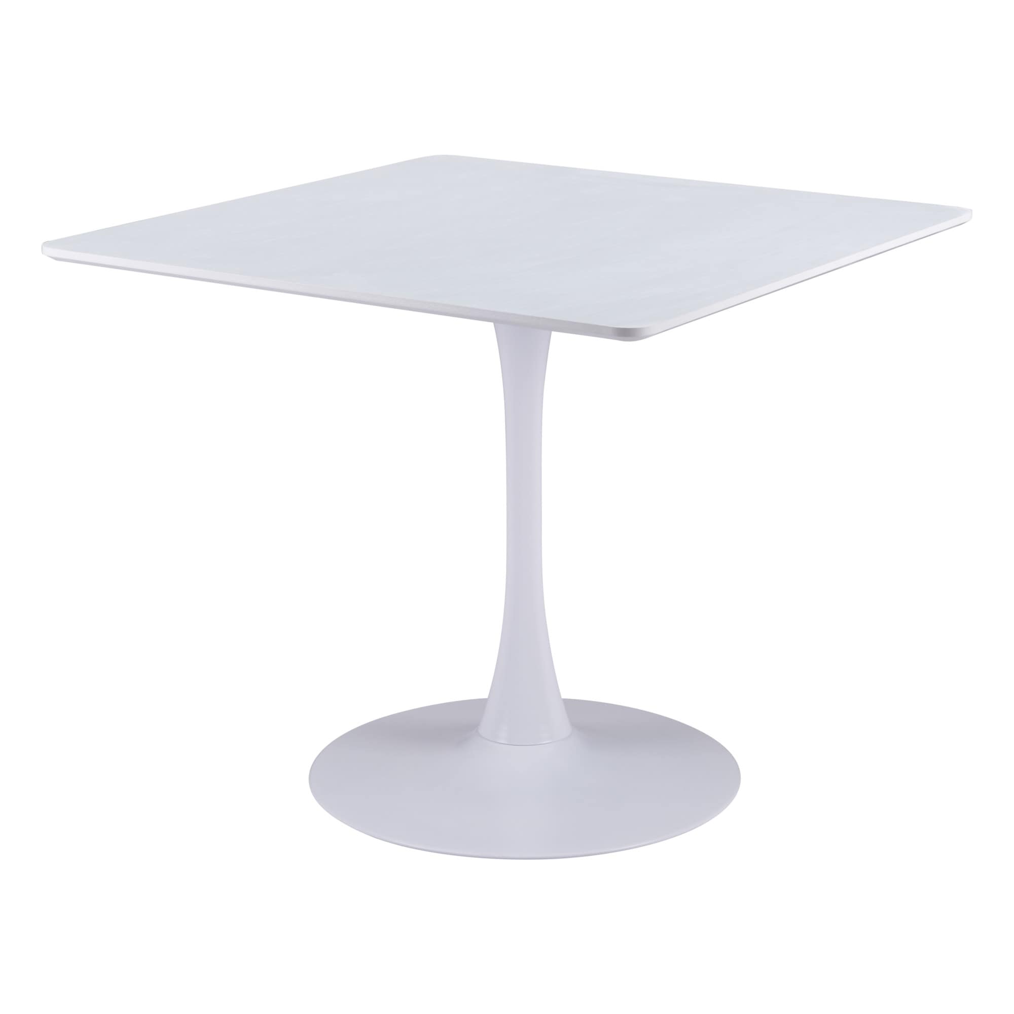 ZUO 109559 White Contemporary/Modern Dining Table, Composite with Powder Coated Metal Pedestal Base 35.4-in L x 30.3-in H