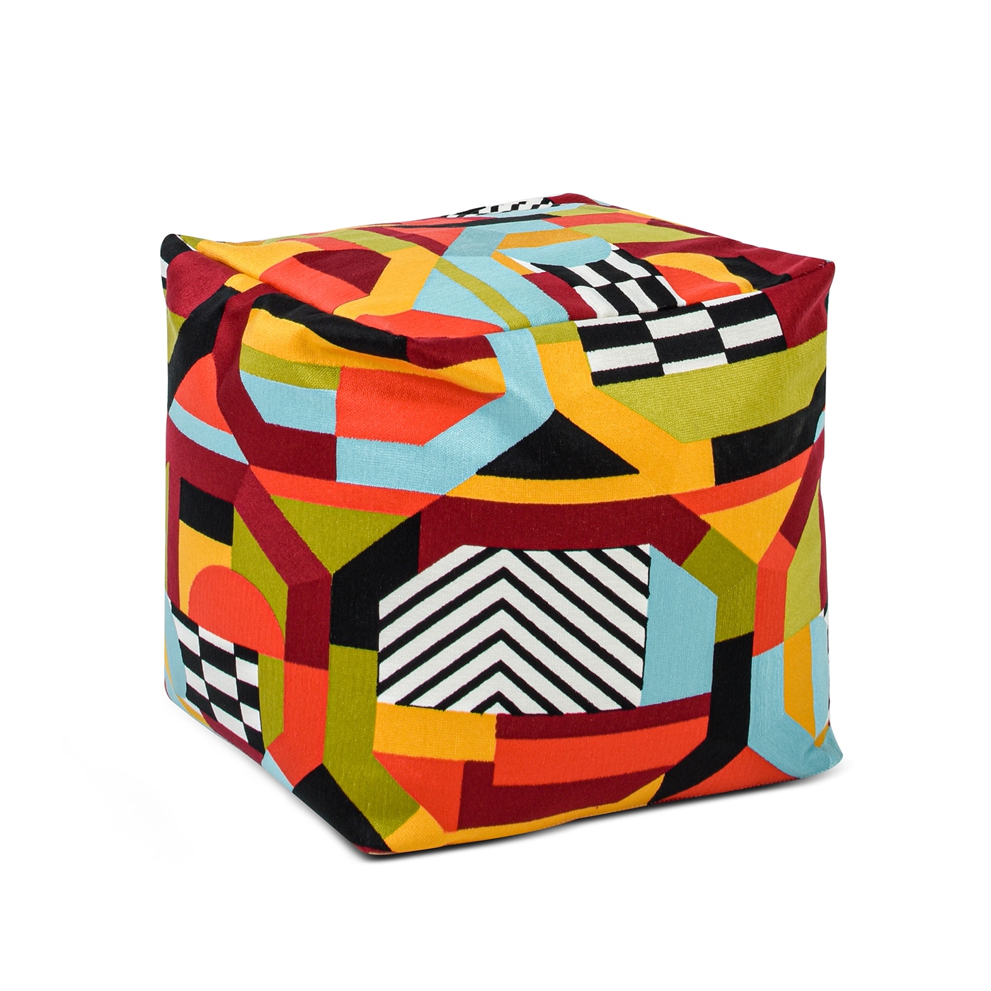 Jennifer Taylor Home LAPA-84553 Pouf Glam Colorpop Multicolored Ottoman