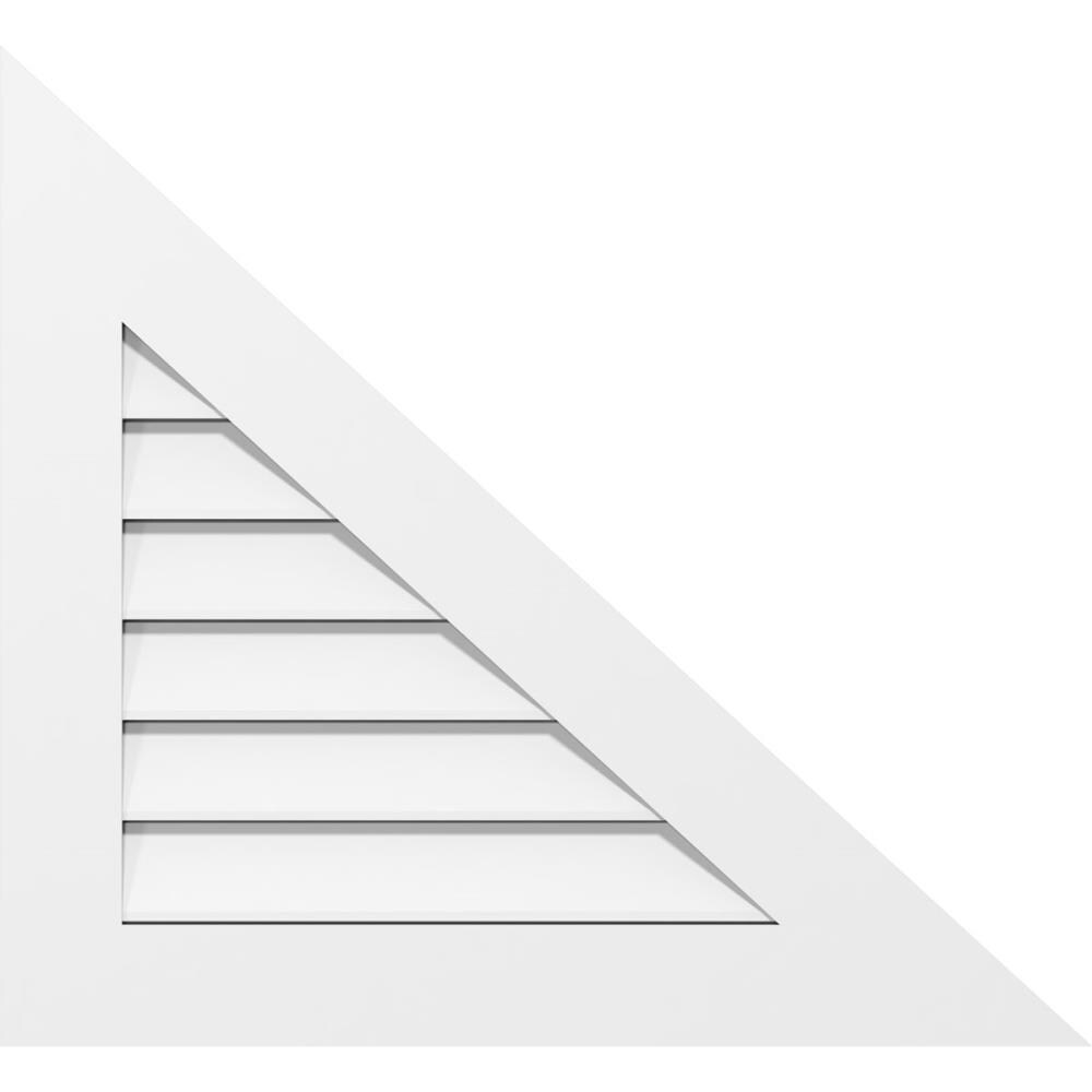 Ekena Millwork GVPRR42X1801SF 42-Inches x 17.5-Inches Off-white Triangle PVC Gable Louver Vent