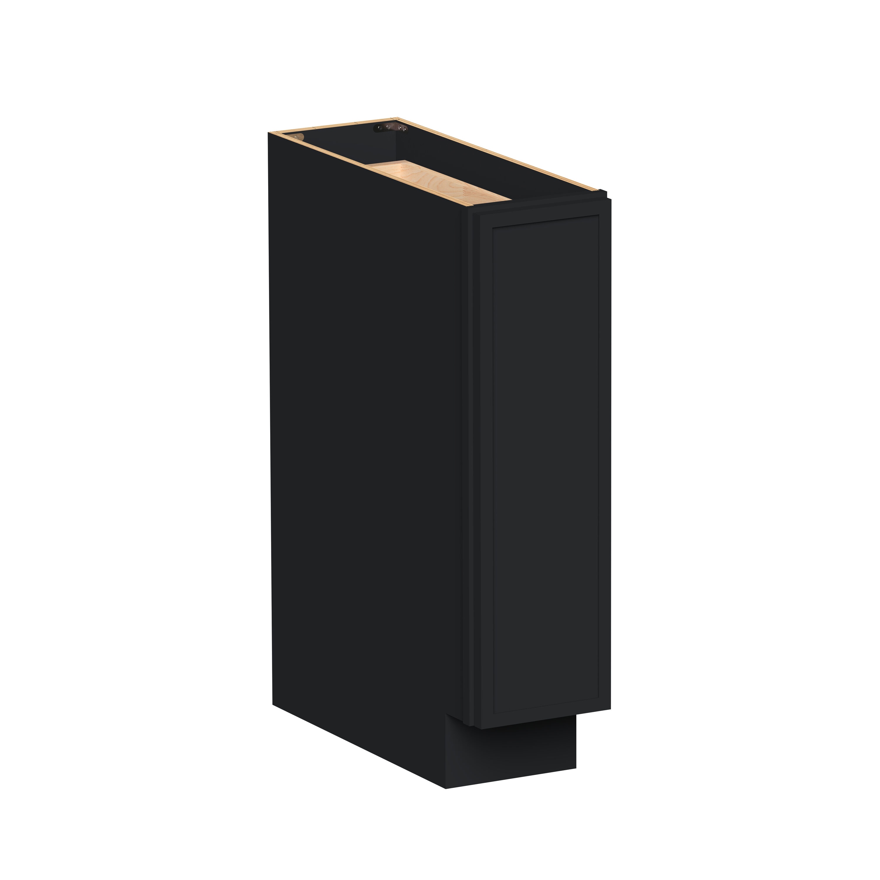 Boyel Living 9-in W x 34.5-in H x 24-in D Black Shaker Ready-to-Assemble Kitchen Spice Pull-Out Base Cabinet with Soft-Close Hardware #BL-SP09SSE