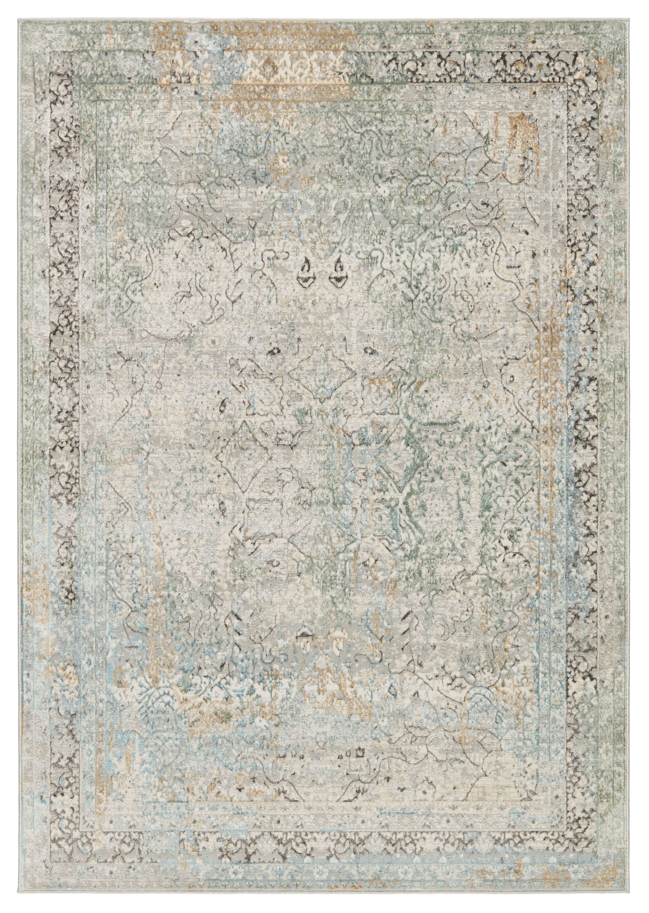 Melo Washable Gray Wool-Synthetic Blend 10' x 14' Area Rug
