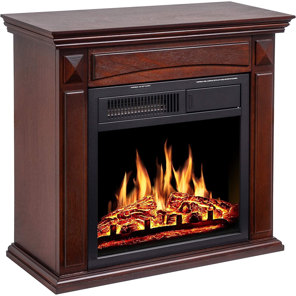 Antarctic Star LSAS-M1806BR 26.57-in W Brown Free standing Infrared quartz Flat wall Electric Fireplace with Remote Control Included