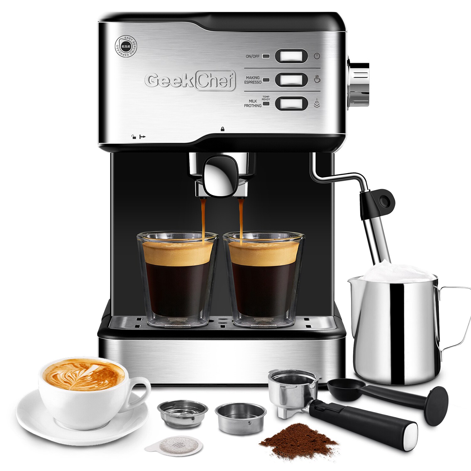 Kitchenaid Pro Line Series Espresso Maker With Dual Independent Boilers,  Onyx Black, Coffee, Tea & Espresso, Furniture & Appliances