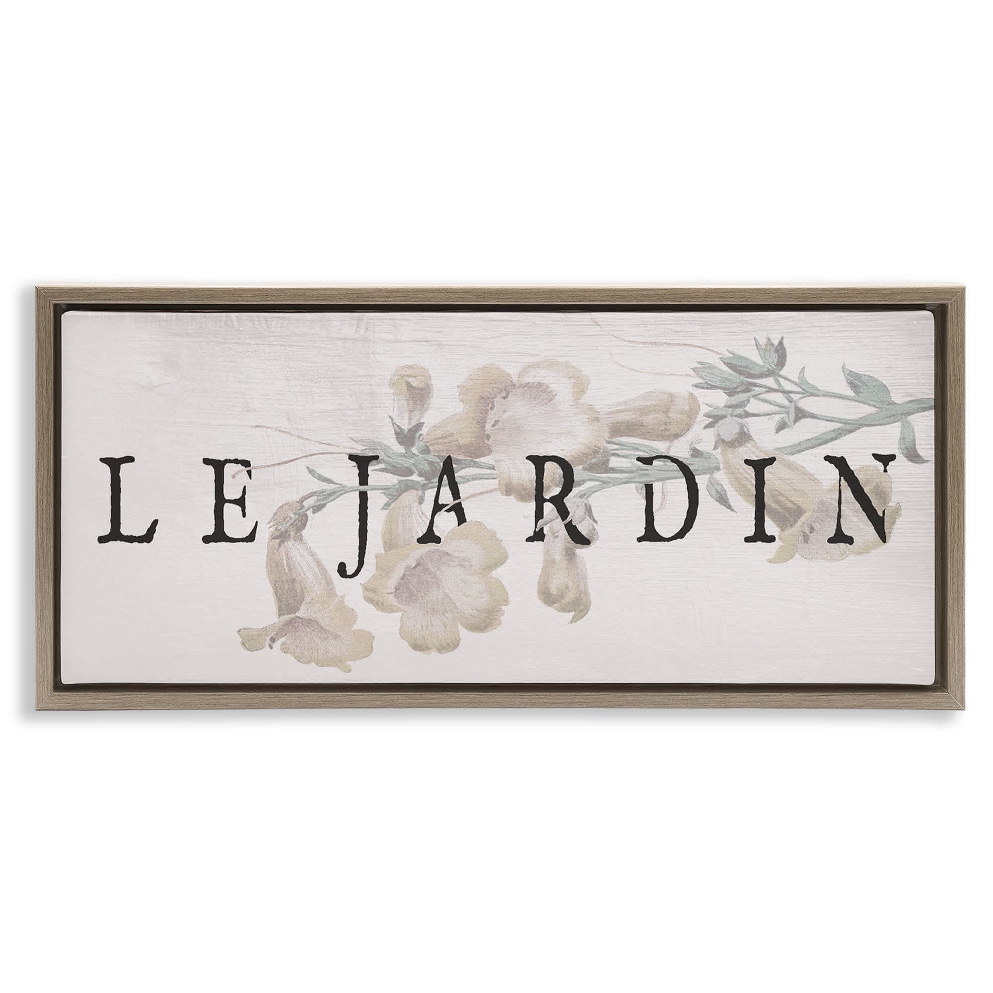 Stupell Industries BT-145-FFE-13X30 Vintage French Garden Brown Framed Floater Canvas Wall Art By Lil' Rue 31 x 14