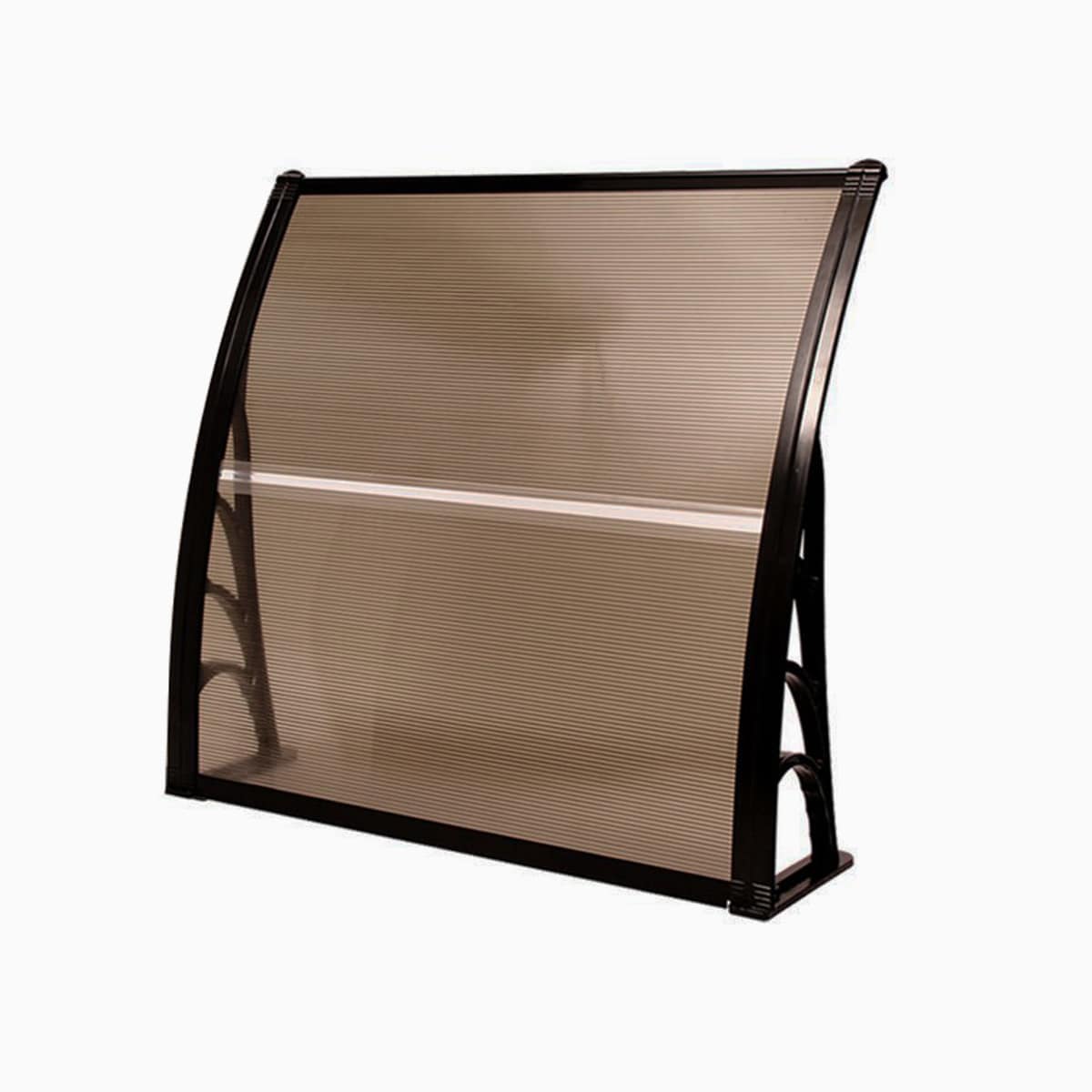 Costway OP3125BNBKNEW 40-Inches Wide x 40-Inches Projection x 11-Inches Height Metal Brown Solid Fixed Patio Awning