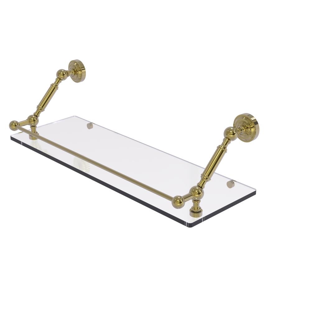 Allied Brass DT-1-24-GAL-UNL Dottingham Unlacquered 1-Tier Brass Wall Mount Bathroom Shelf (24-in X 7.3-in X 8-in)