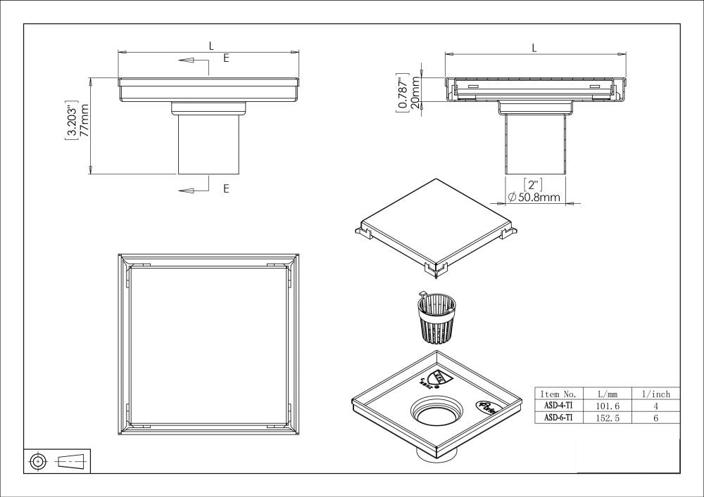 eModernDecor TZSD-4-TI Drains-Flanges - View #10