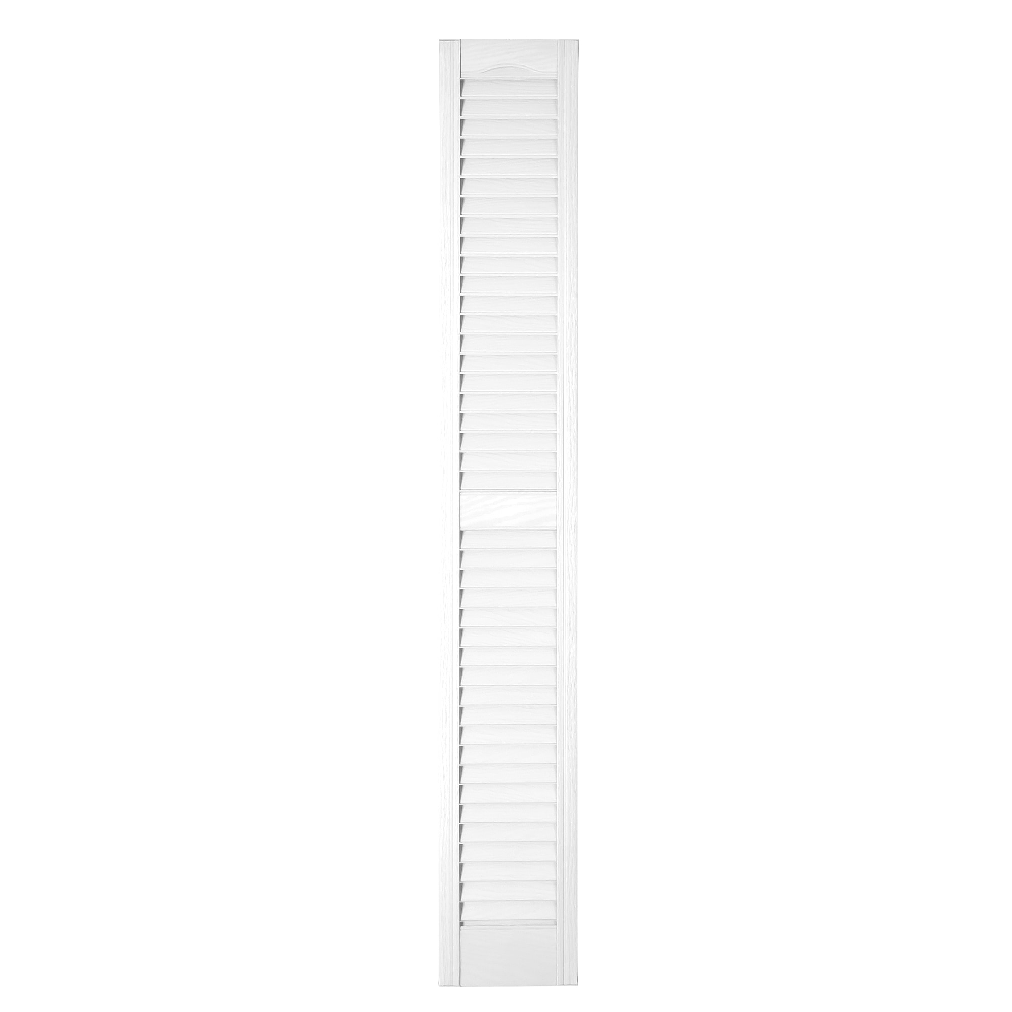 RELIABILT LVRCT0748001 7-in W x 48-in H White Louvered Polypropylene Exterior Shutters ( 2 -Pack )