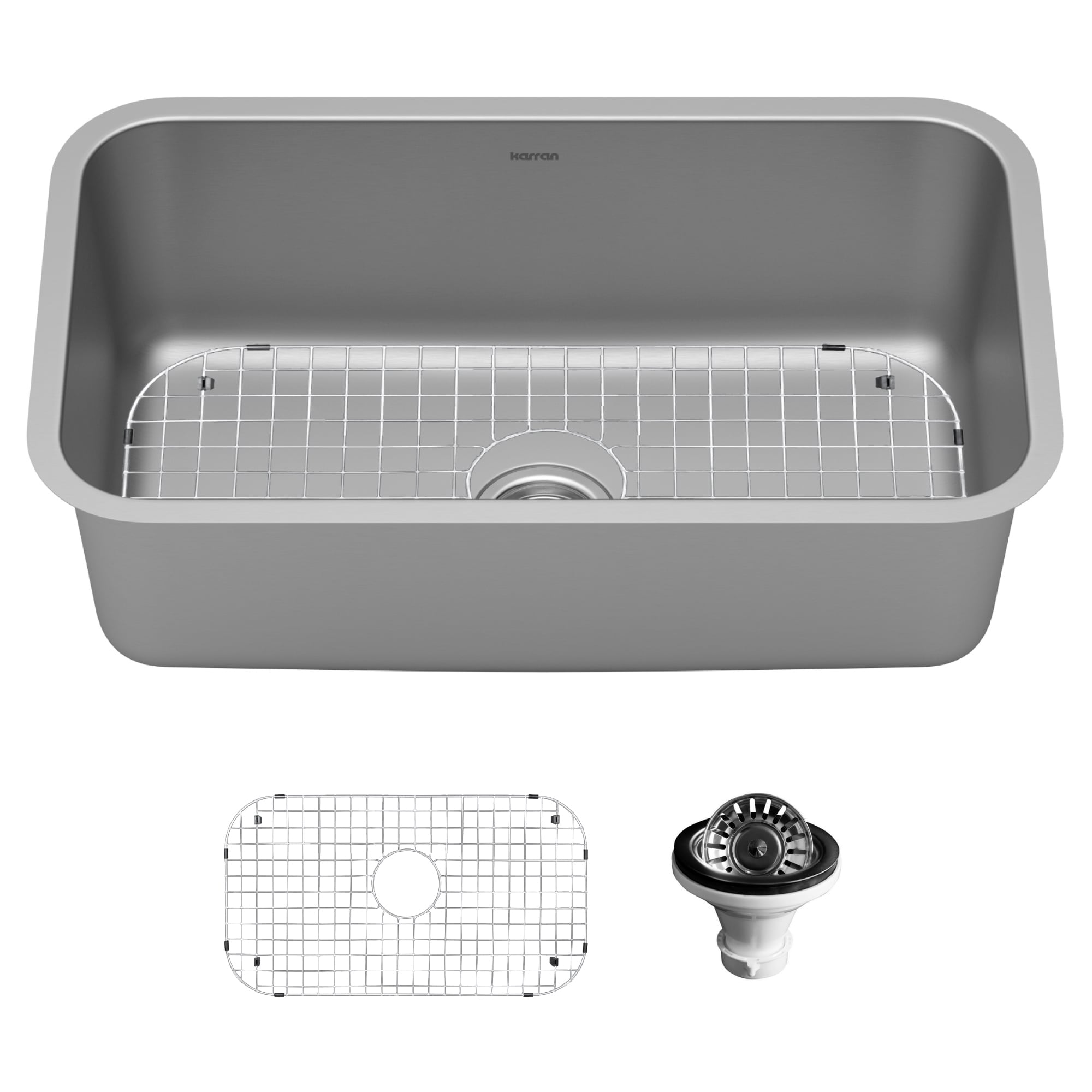 Karran PU55-PK1 Undermount 30-in x 18-in Stainless steel Single bowl 16 -Gauge Kitchen Sink