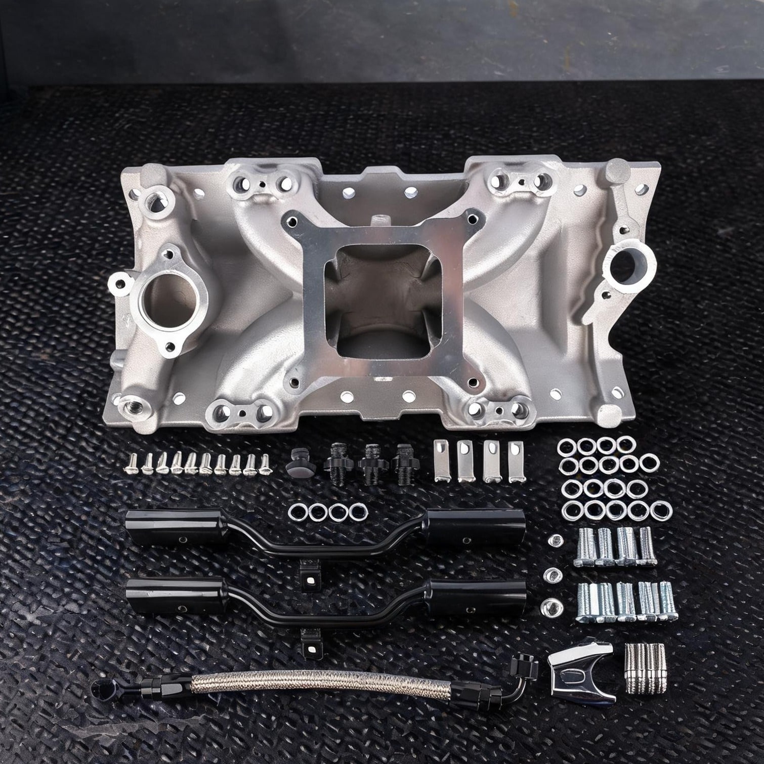 BBabe Automobile and Motorcycle Air combining Chevy Small Block Gen I Engines and Fuel Rail with 21.7 x 13.4 x 7.1