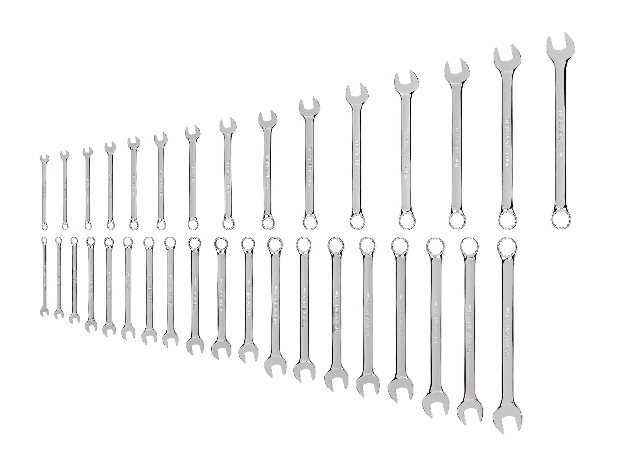 TEKTON WCB90302 34 -Piece Set 12-point SAE and Metric Standard Combination Wrench (no case)