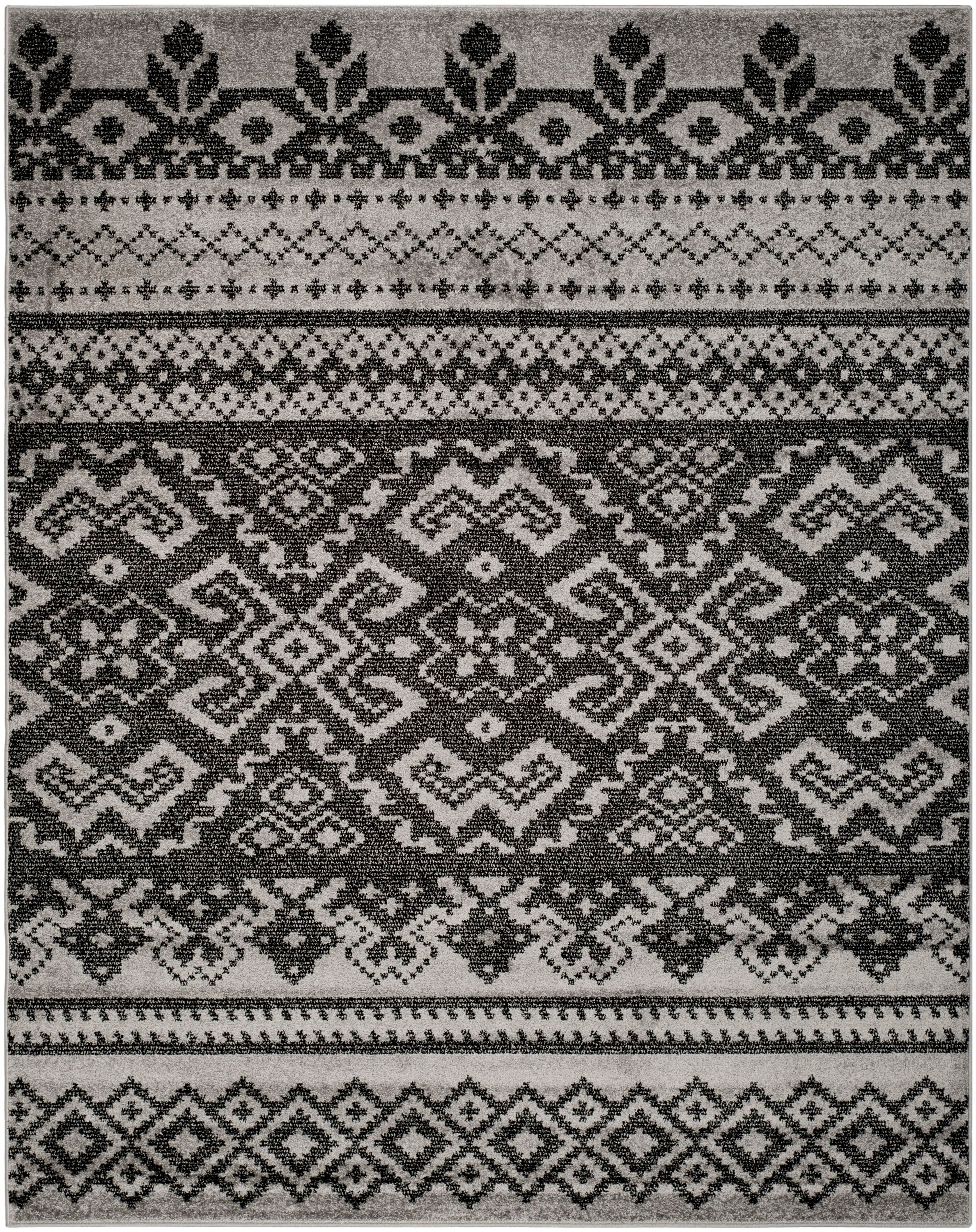 Safavieh ADR107A-9 Adirondack Taos 9 x 12 (ft) Loomed Polypropylene Silver/Black Rectangular Indoor Lodge Area rug