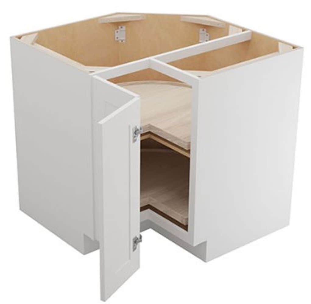 RELIABILT Parkstone 32-in W x 34.5-in H x 24-in D Grey Lazy Susan Corner Base Fully Assembled Plywood Cabinet (Shaker Style)