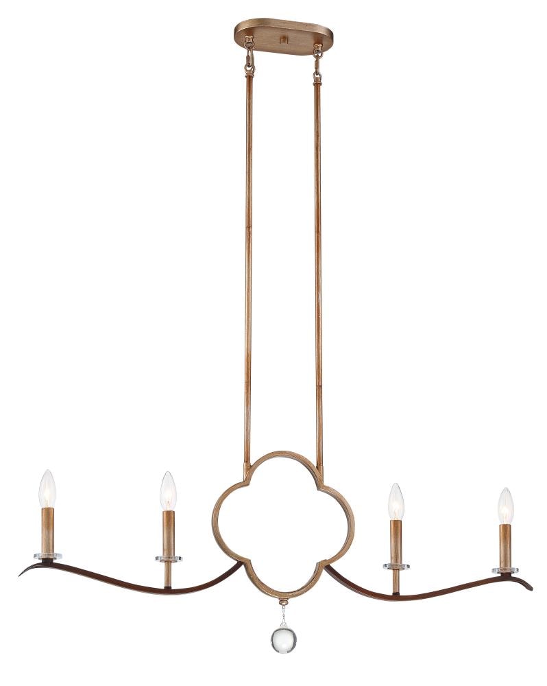 Minka Lavery 4834-690 Ava Libertine 8-Light Pale Gold and Distressed Bronze Transitional Linear Hanging Kitchen Island Light