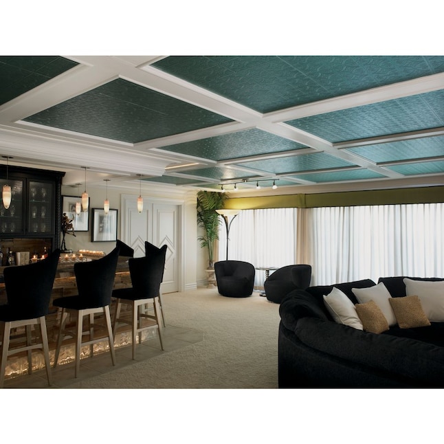 Armstrong Ceilings 12-in x 12-in TinLook Circles 40-Pack White Metal/Tin Surface-Mount Acoustic Ceiling TIles Armstrong Ceilings 12-in x 12-in TinLook Circles 40-Pack White Metal/Tin Surface-Mount Acoustic Ceiling TIles