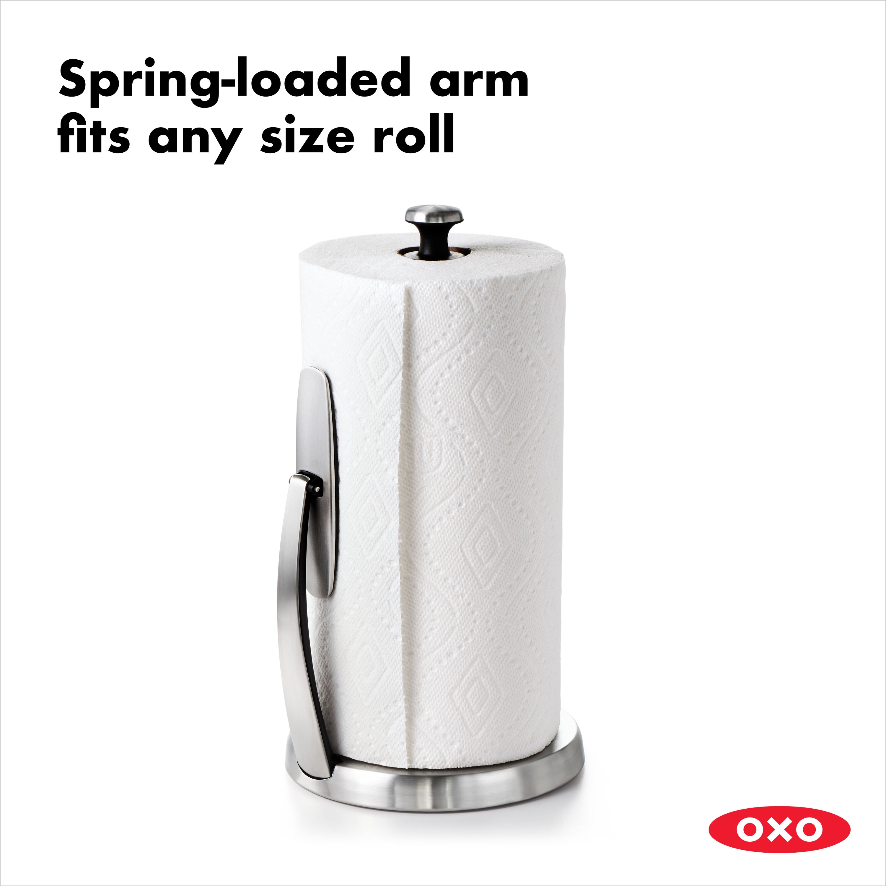 OXO Good Grips SimplyPull Napkin Holder, Stainless Steel, Silver/Black