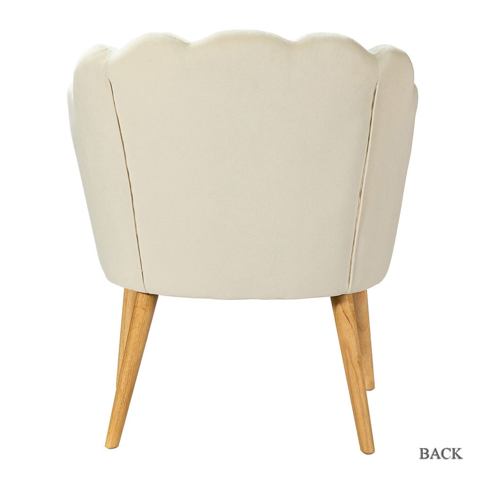 14 Karat Home Casual Ivory Velvet Accent Chair in the Chairs