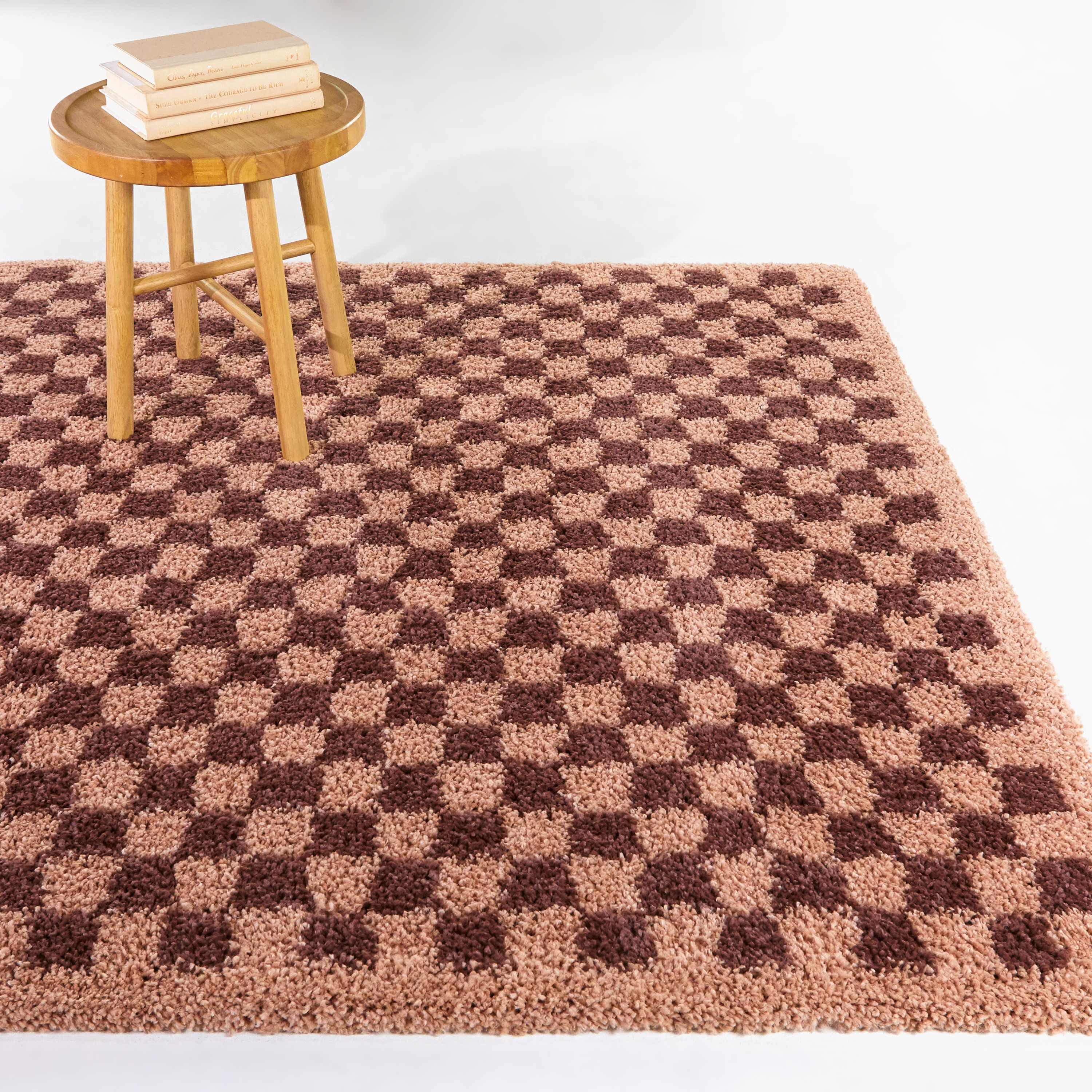 Balta 3122016 4 x 5 (ft) Polypropylene Burgundy/Blush Rectangular Indoor Geometric Mid-Century Modern Area rug