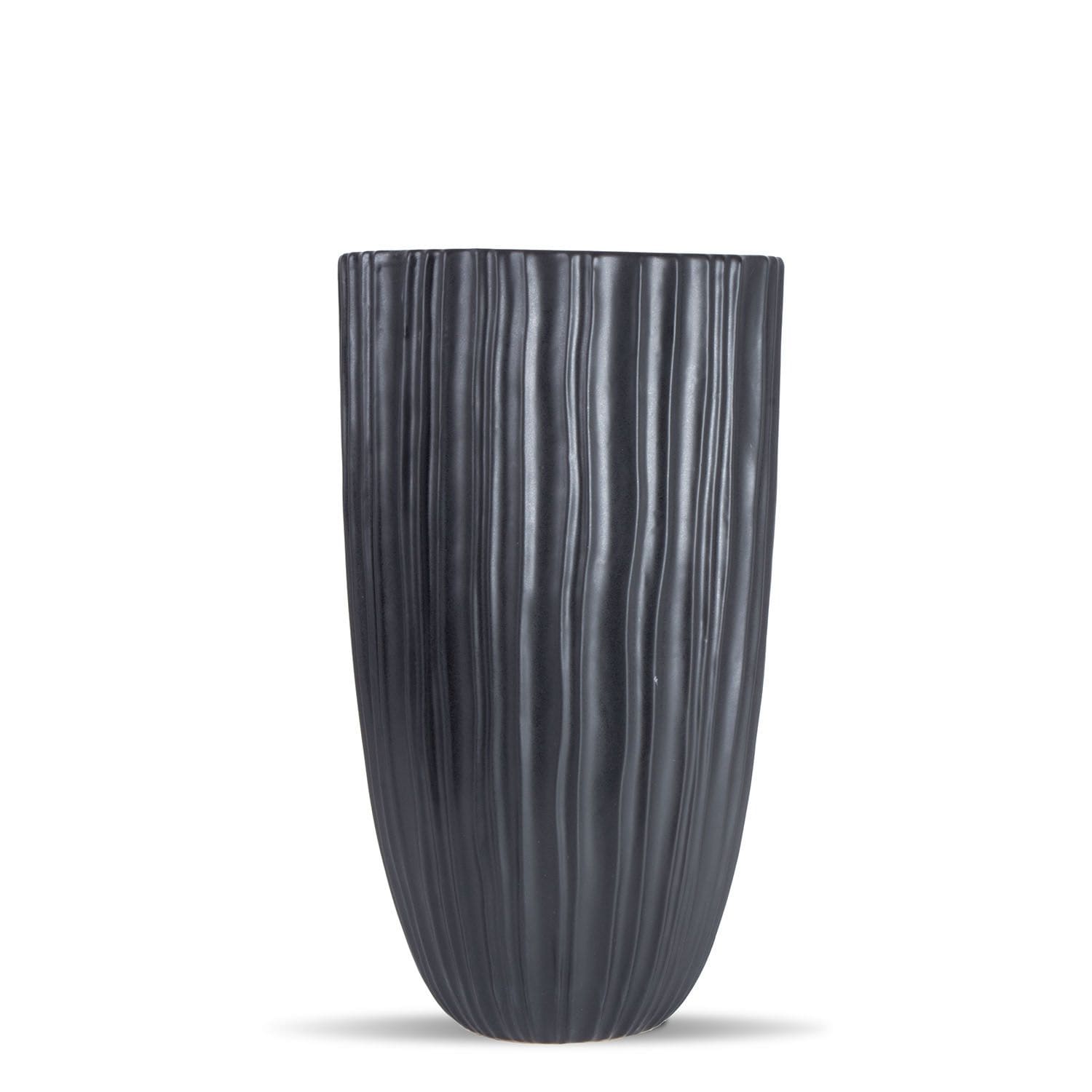 Vasesource LOAM16BL 9.0-Inches W Medium Black Ceramic Indoor/Outdoor Planter