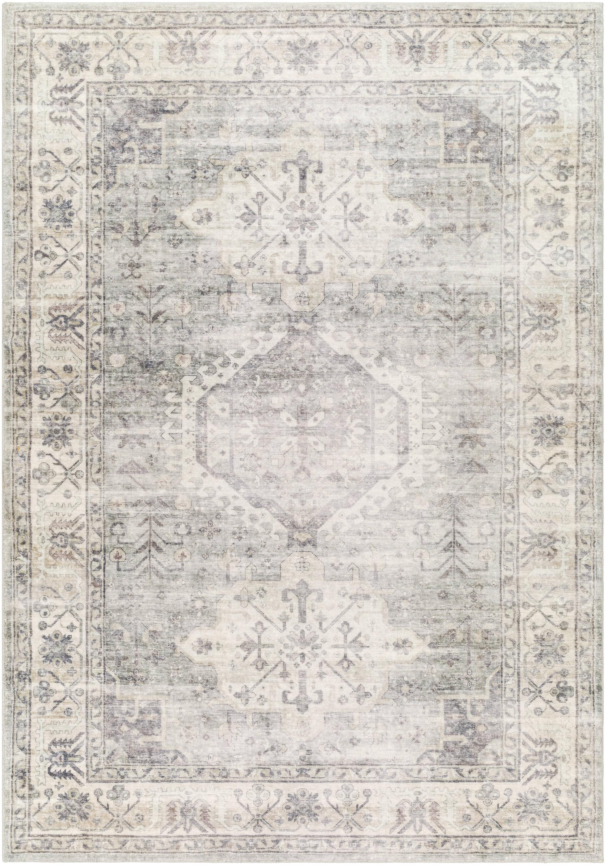 Livabliss ERN2317-23 Erin 2 x 2 (ft) Polyester Cream/Light Gray Rectangular Indoor Vintage Area rug