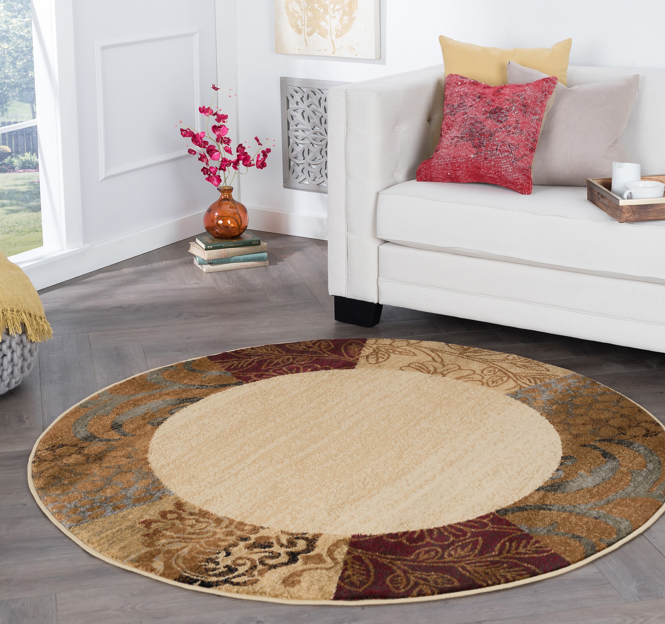 Tayse Rugs Elegance Abstract Multi-Color 7 ft. x 10ft. Oval Indoor