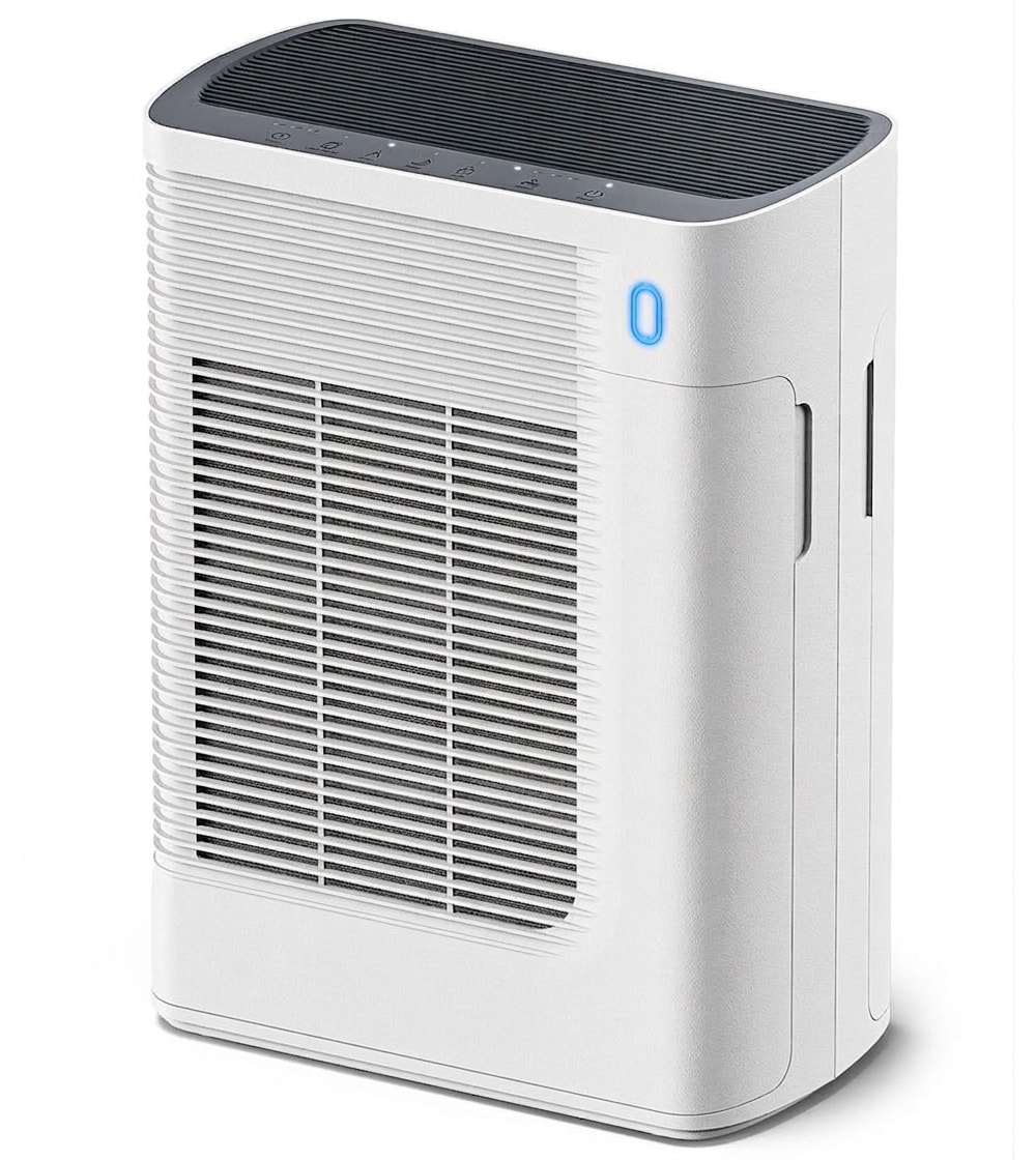 Anqtovp Air Purifier T356 White for Large Rooms Up to 1937 Sq Ft Double Sided Inlet HEPA Filter PM25 Sensor Sleep Mode for Dust Smoke Pet Hair 1 Piece #LAN0427U22