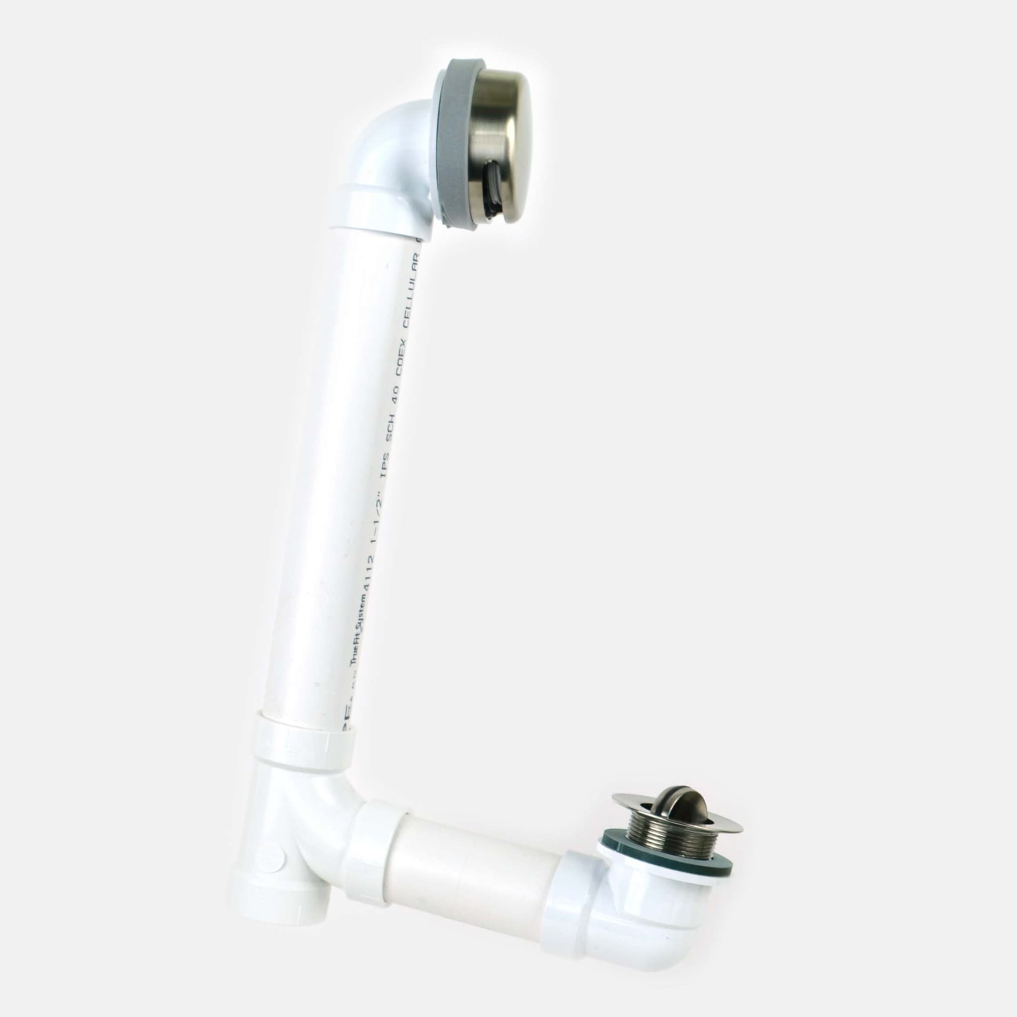 WATCO 900-PF-PVC-BN 1-in Brushed Nickel Innovator 900 Series Brushed Nickel Rotary Drain with PVC Pipe