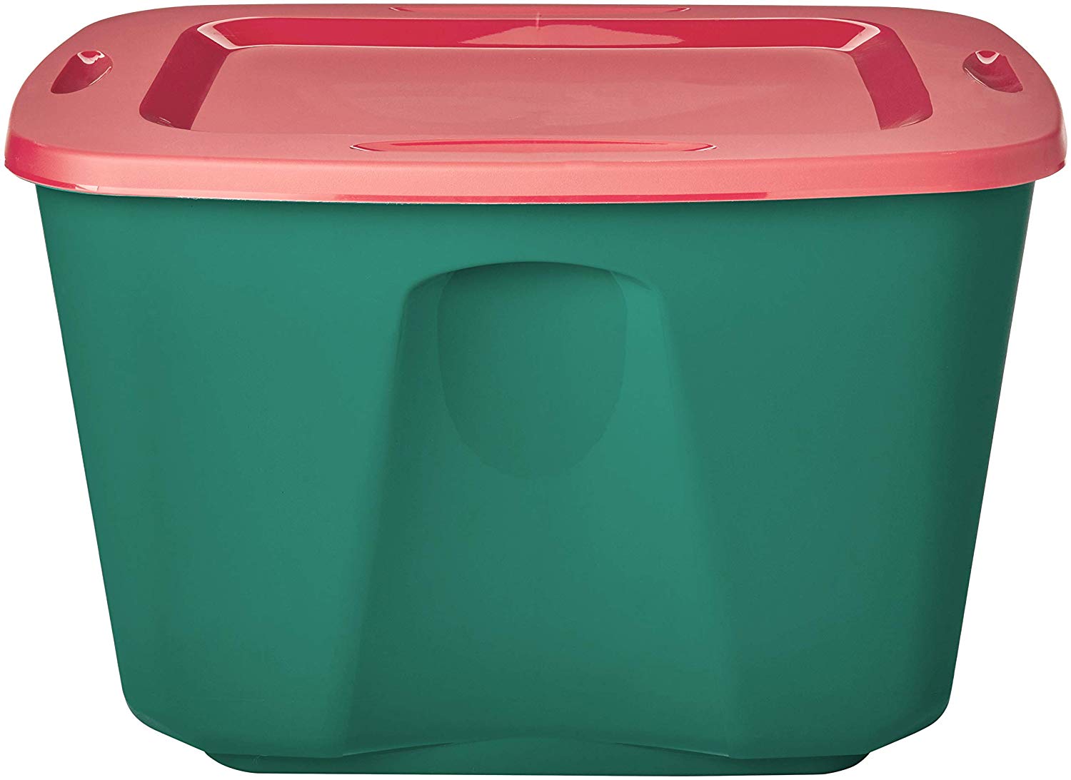 Homz 4415mxdc.02 Durabilt 15 Gallon Heavy Duty Impact Resistant Stackable  Holiday Storage Tote With Snap-fit Lid, Green/red (2 Pack) : Target