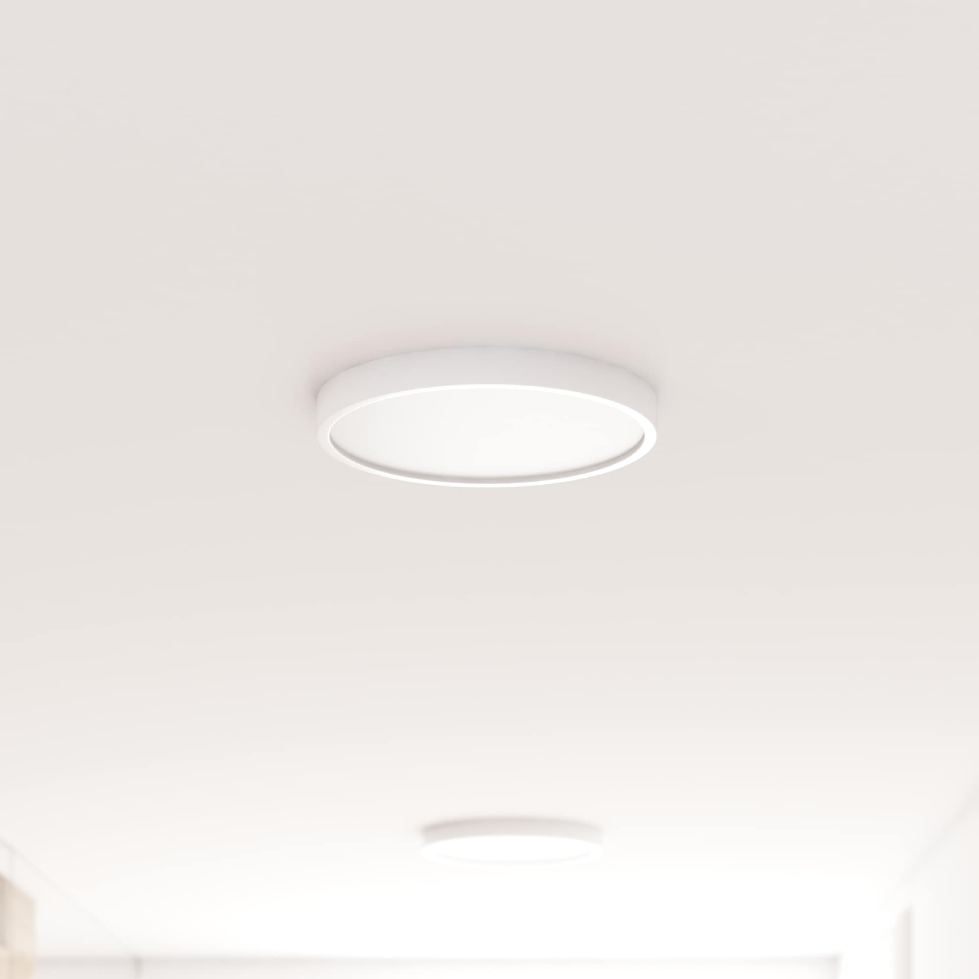Project Source 1 Light 10 In White Led Flush Mount Energy Star 2 Pack The Lighting Department At Lowes Com