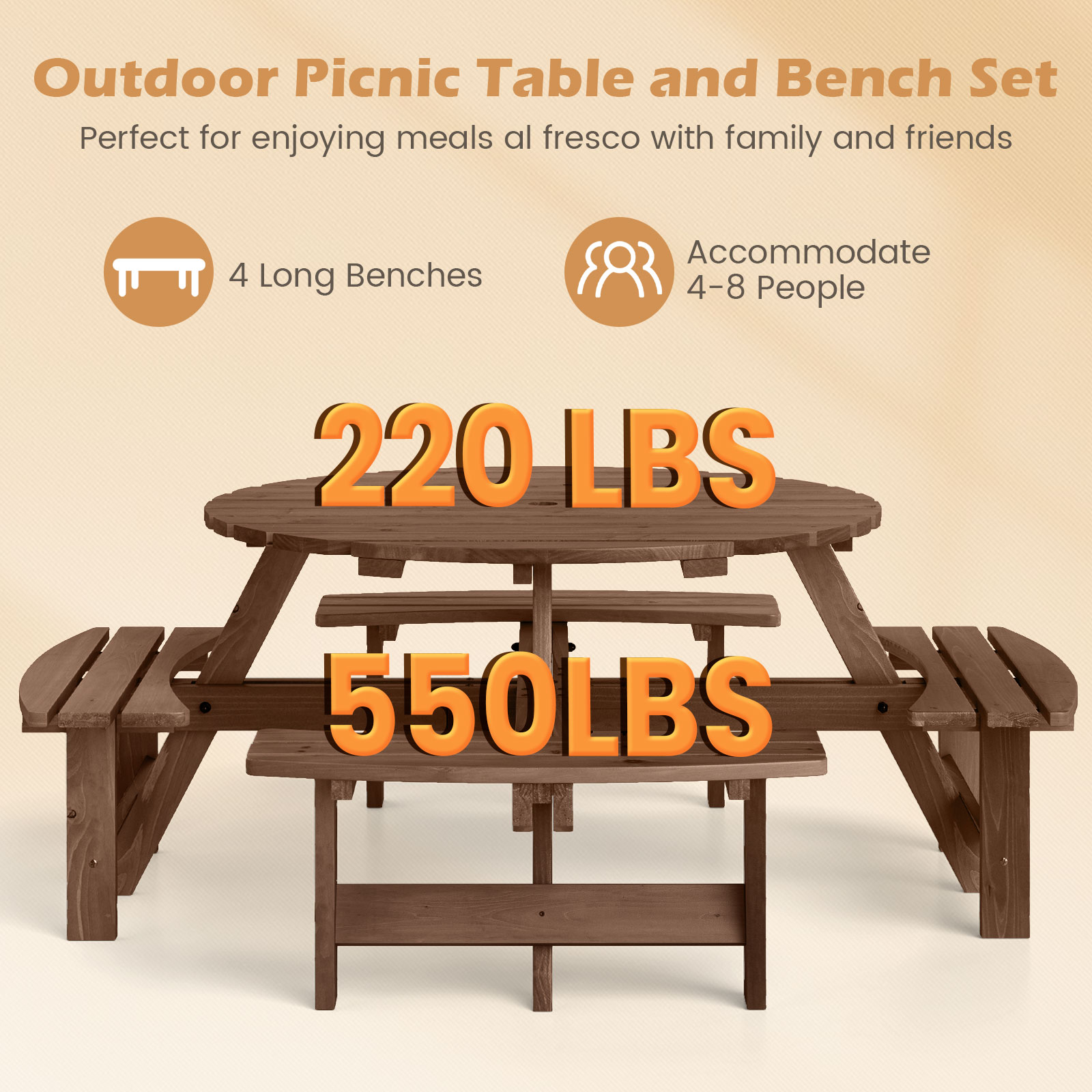 YERIVA O12321BNXDH Picnic-Tables - View #6