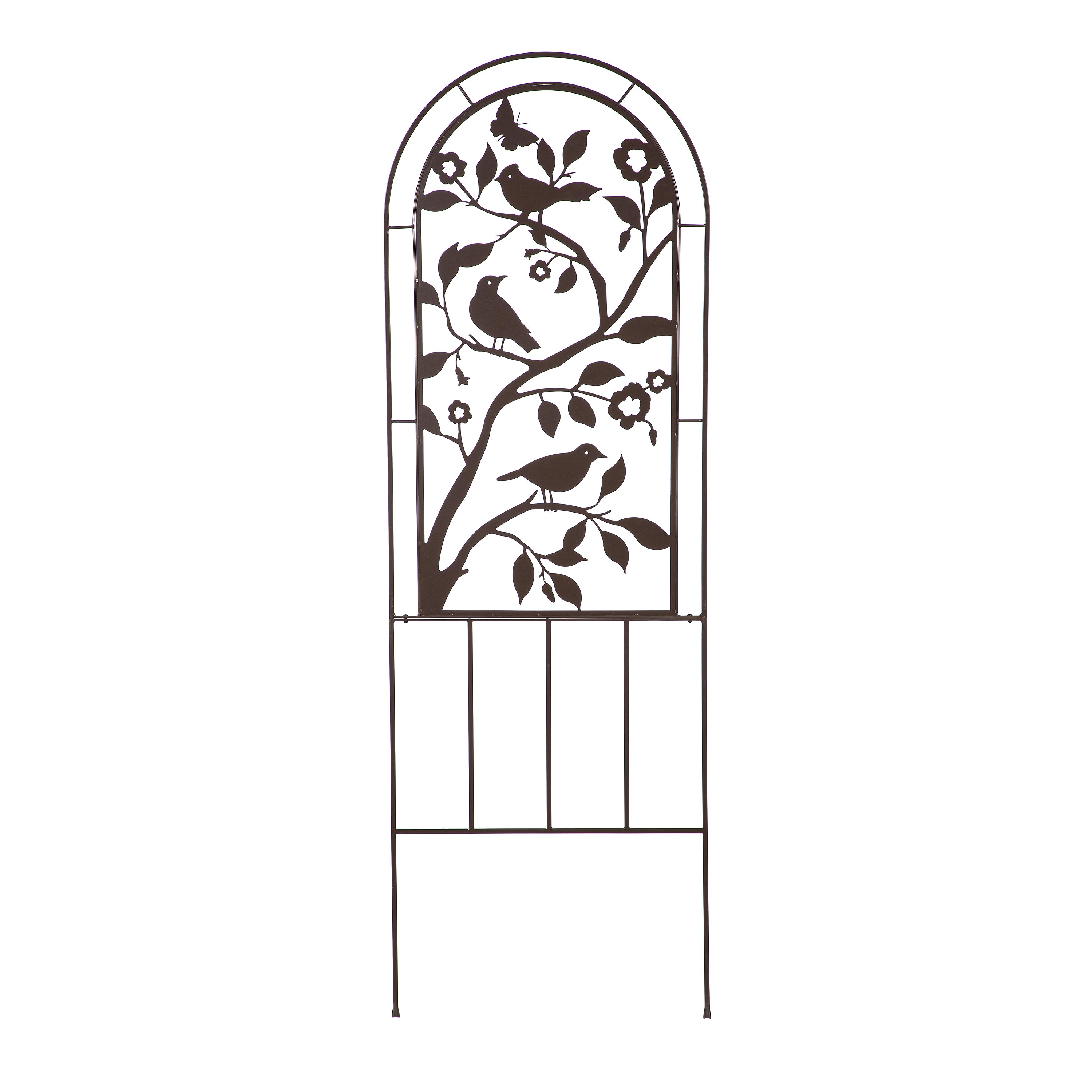 Evergreen PHD099 24-Inches W x 72-Inches H Brown Steel Bird Garden Trellis For Climbing Plants For Roses