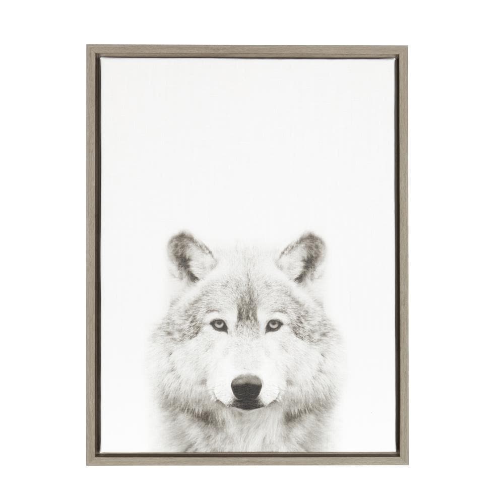 Kate and Laurel Gray Framed 24-in H x 18-in W Animals Print on Canvas in  the Wall Art department at