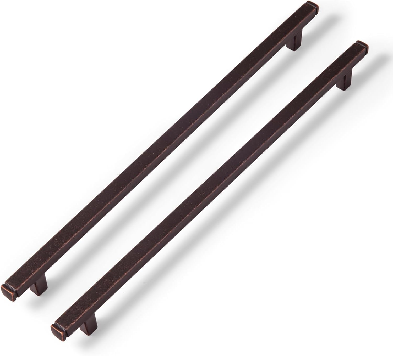 Miaokesen 1814AGT-256 10-1/16-in , 256mm Center to Center Antique Oil Rubbered Bronze Rectangular Bar Drawer Pulls 6 -Pack