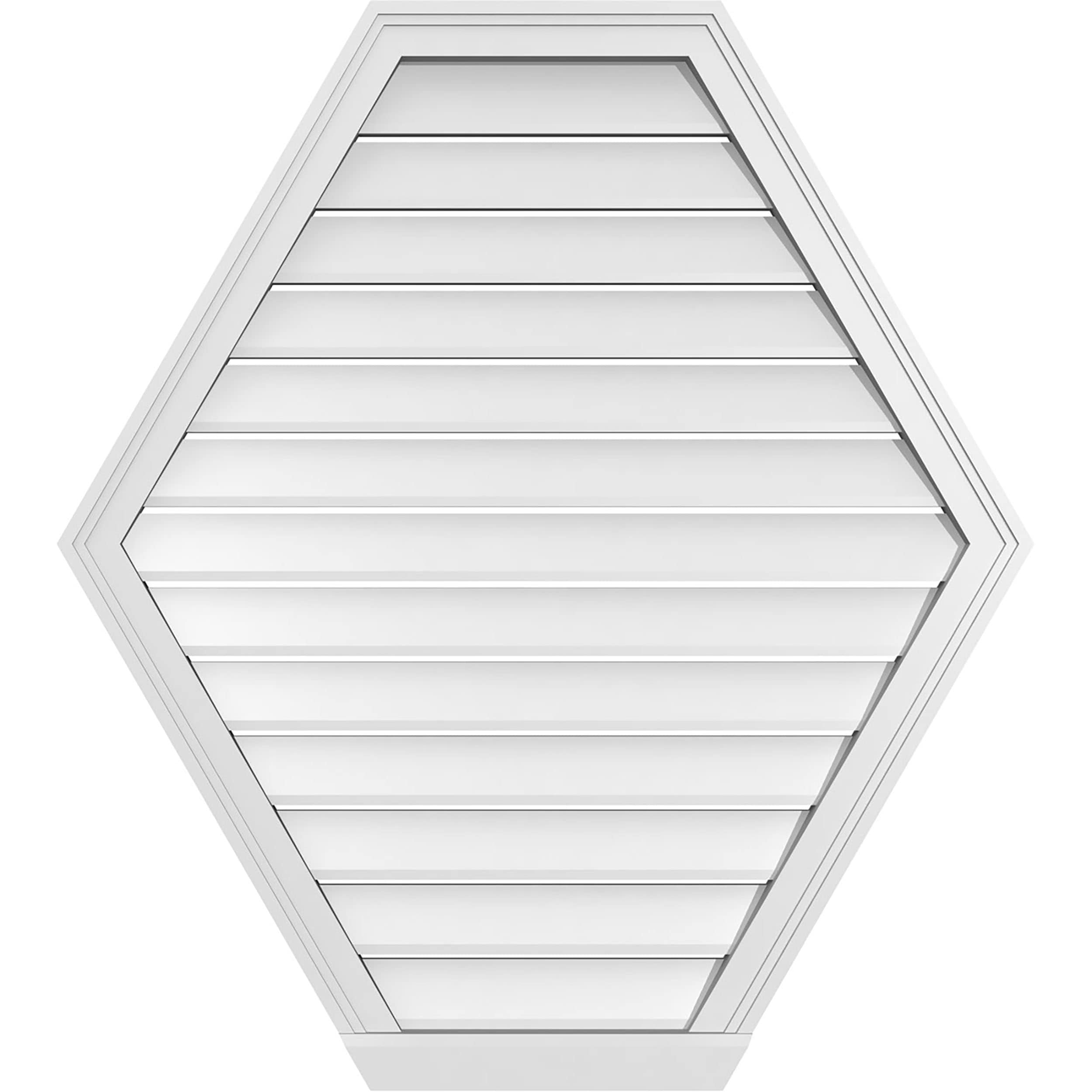 Ekena Millwork GVPHP36X4003SF 36-Inches x 40-Inches Off-white Peaked PVC Gable Louver Vent