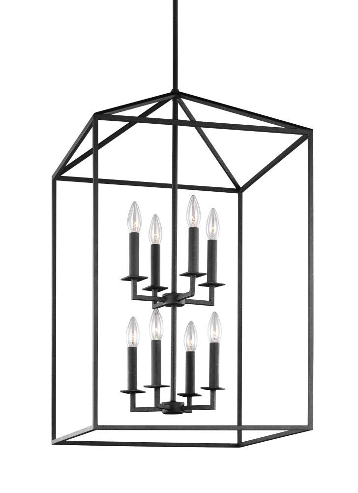 Generation Lighting 5115008EN-839 Perryton 8-Light Blacksmith Transitional Square Outdoor Hanging Pendant Light