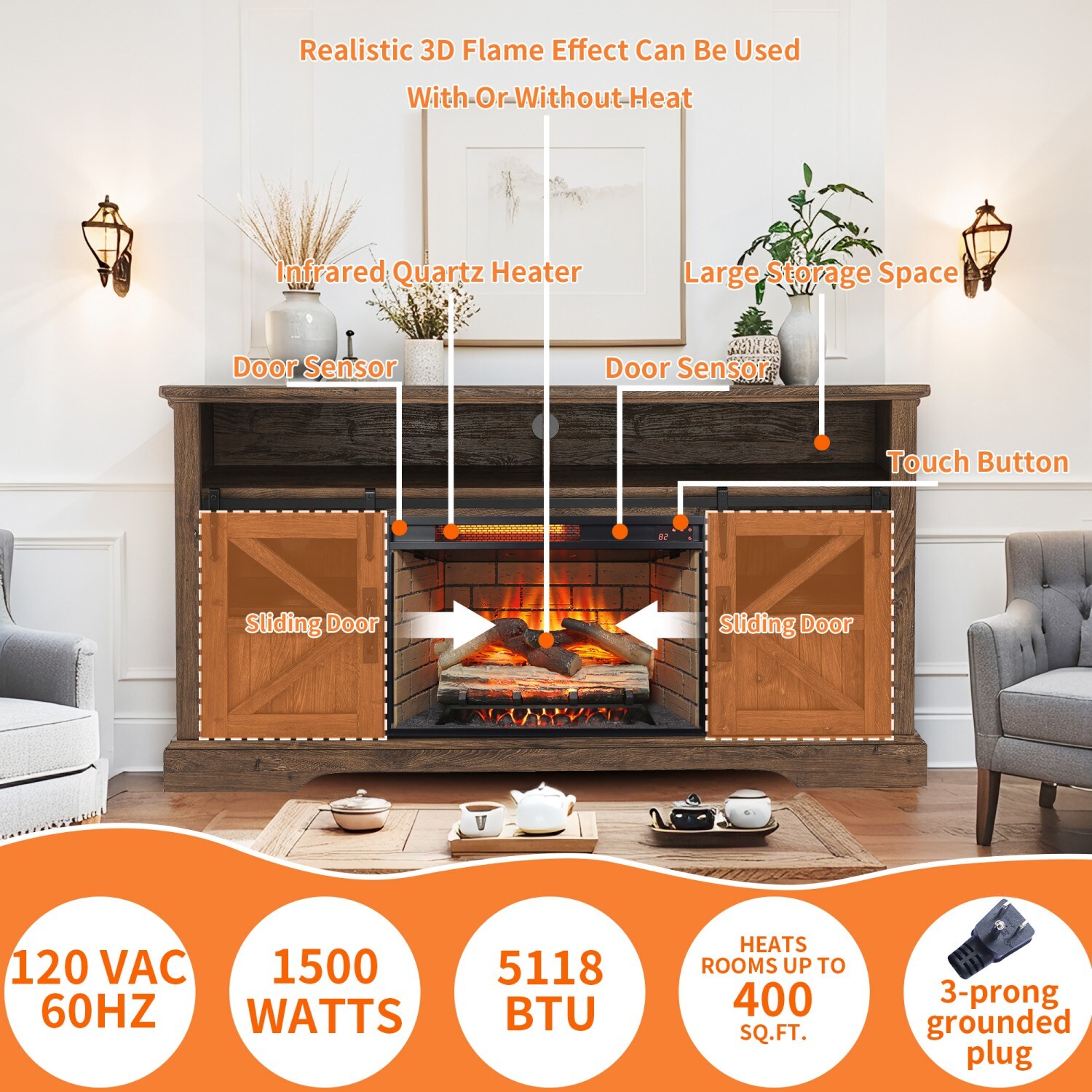 ToolCat MGG3-37-CEMFP Electric-Fireplaces - View #3