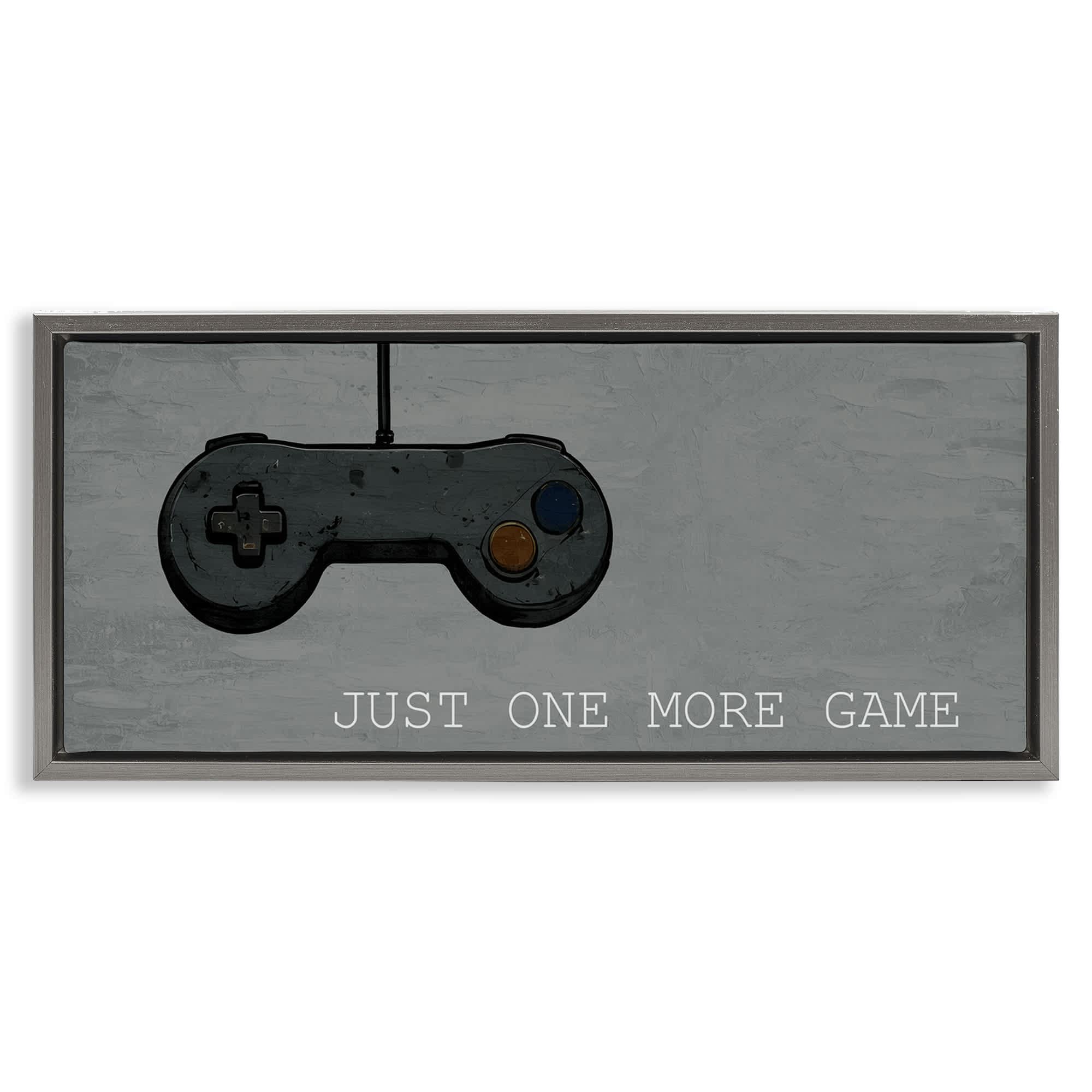 Stupell Industries BS-061-FFL-13X30 Just One More Rustic Gaming Gray Framed Floater Canvas Wall Art By Kim Allen 31 x 14