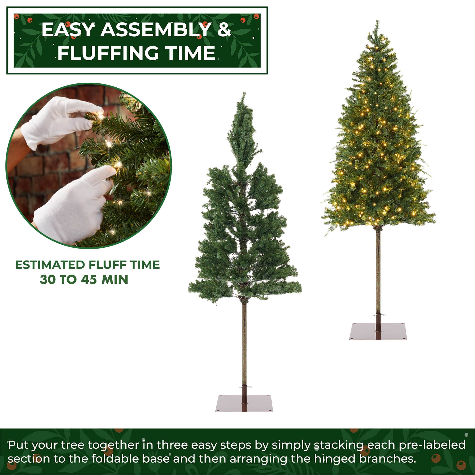 Casafield SZN-TR-277HL Artificial-Christmas-Trees - View #3