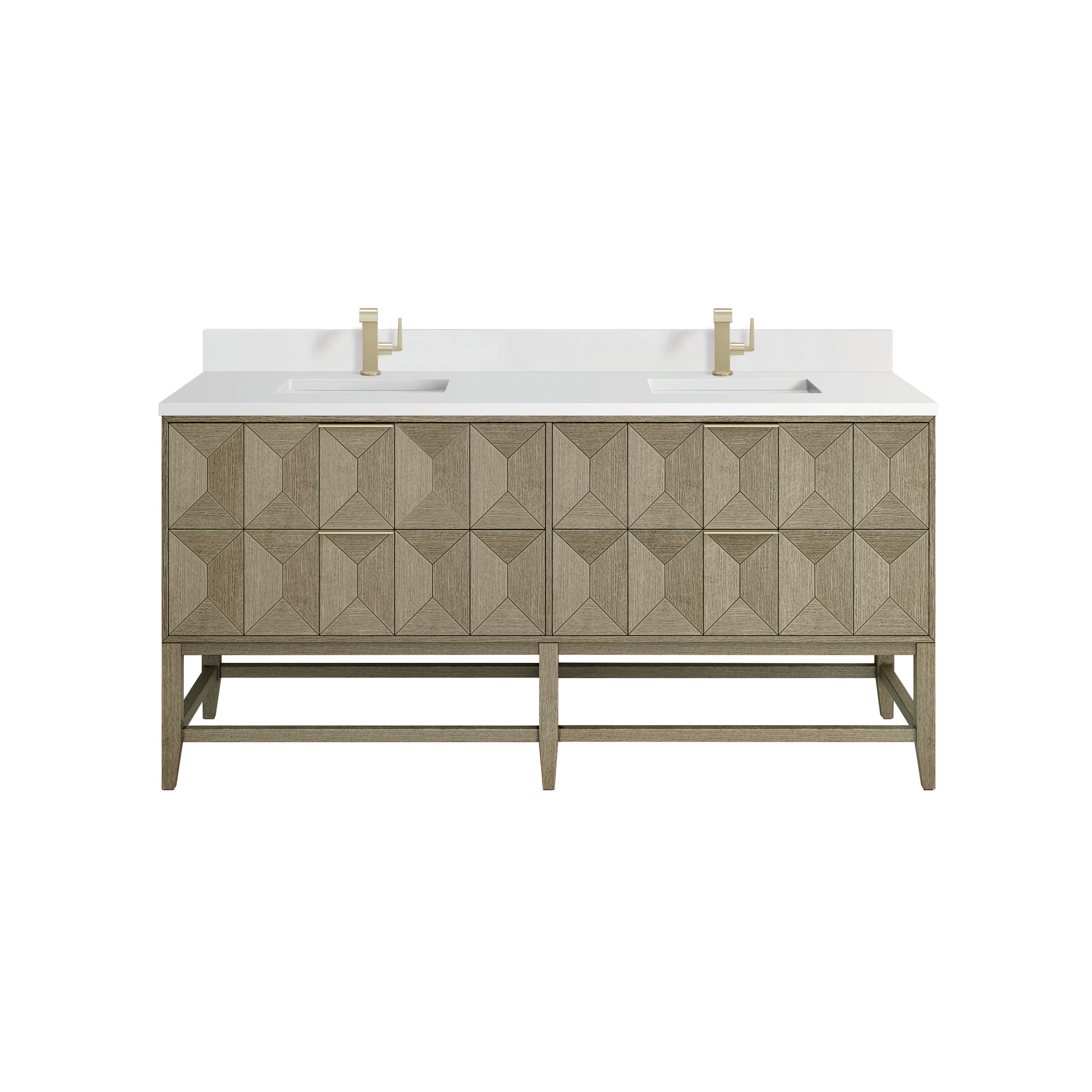 James Martin Vanities Emmeline 72-in Oak Bathroom Vanity with