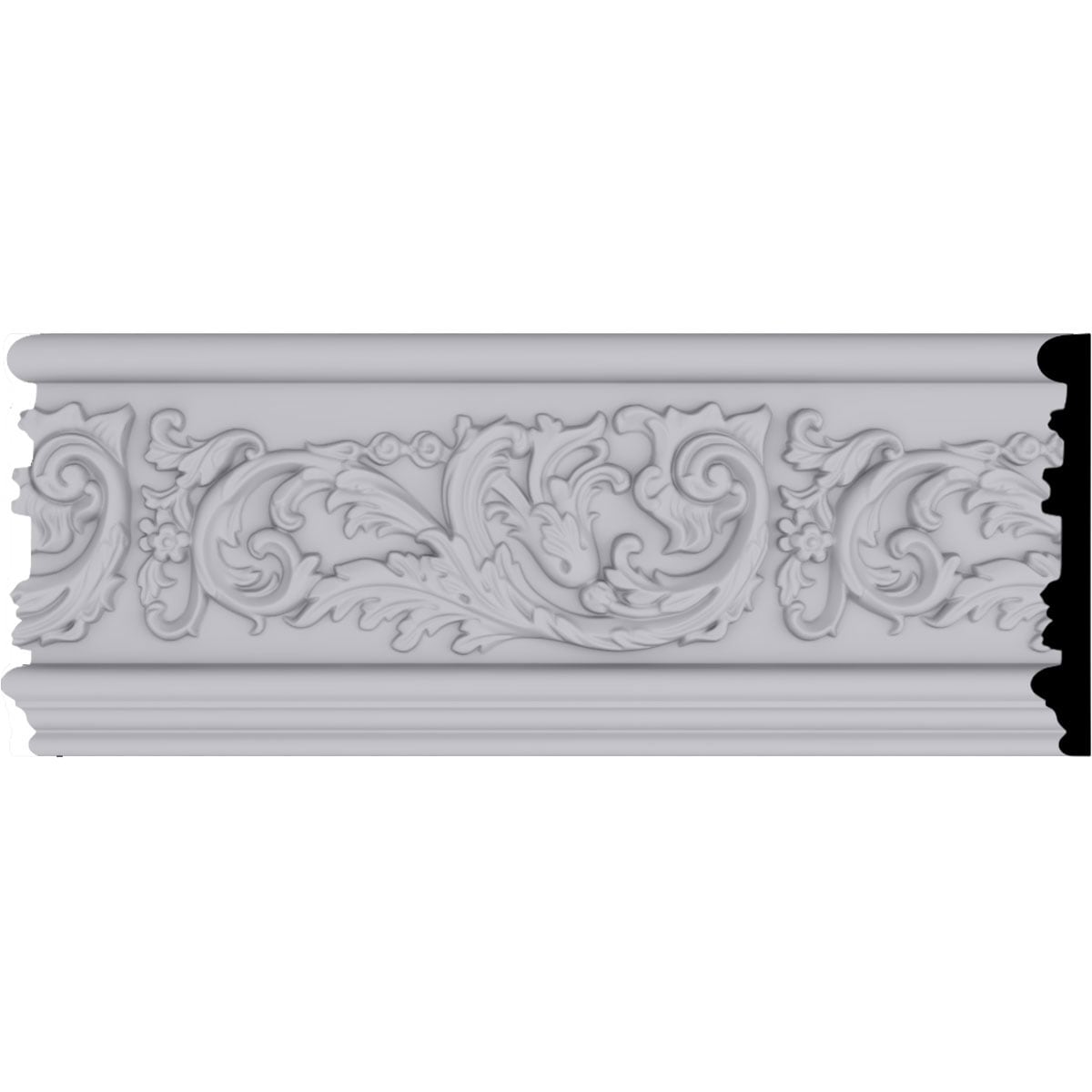 Ekena Millwork MLD07X01TY Tyrone Scroll and Flowers Frieze 7-in x 7-ft 10-1/2-in Primed Polyurethane 0 Chair rail Moulding