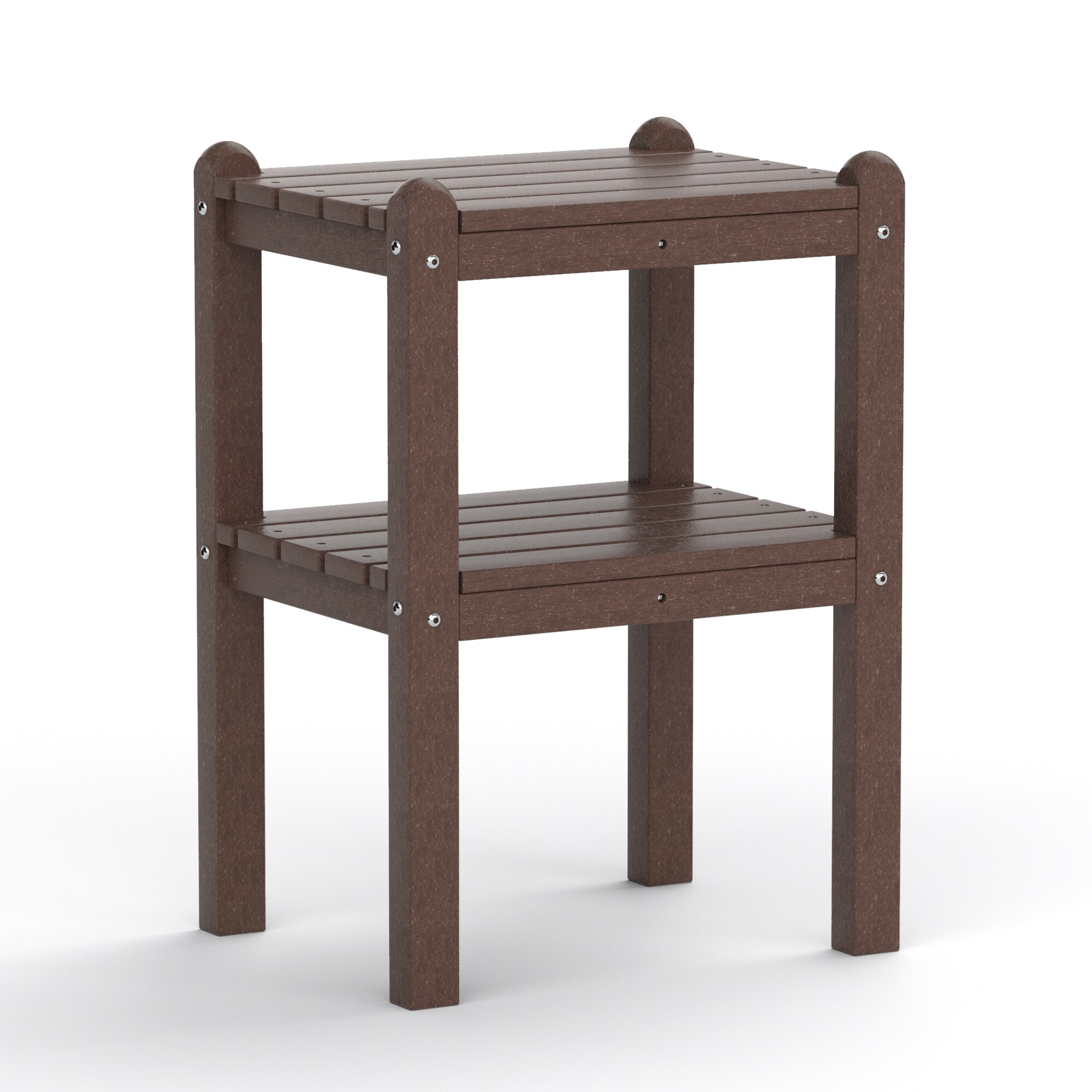 Upland ST-HE03-BR HDPE Outdoor Side Table Rectangle Outdoor End 14.17-in W x 18.5-in L