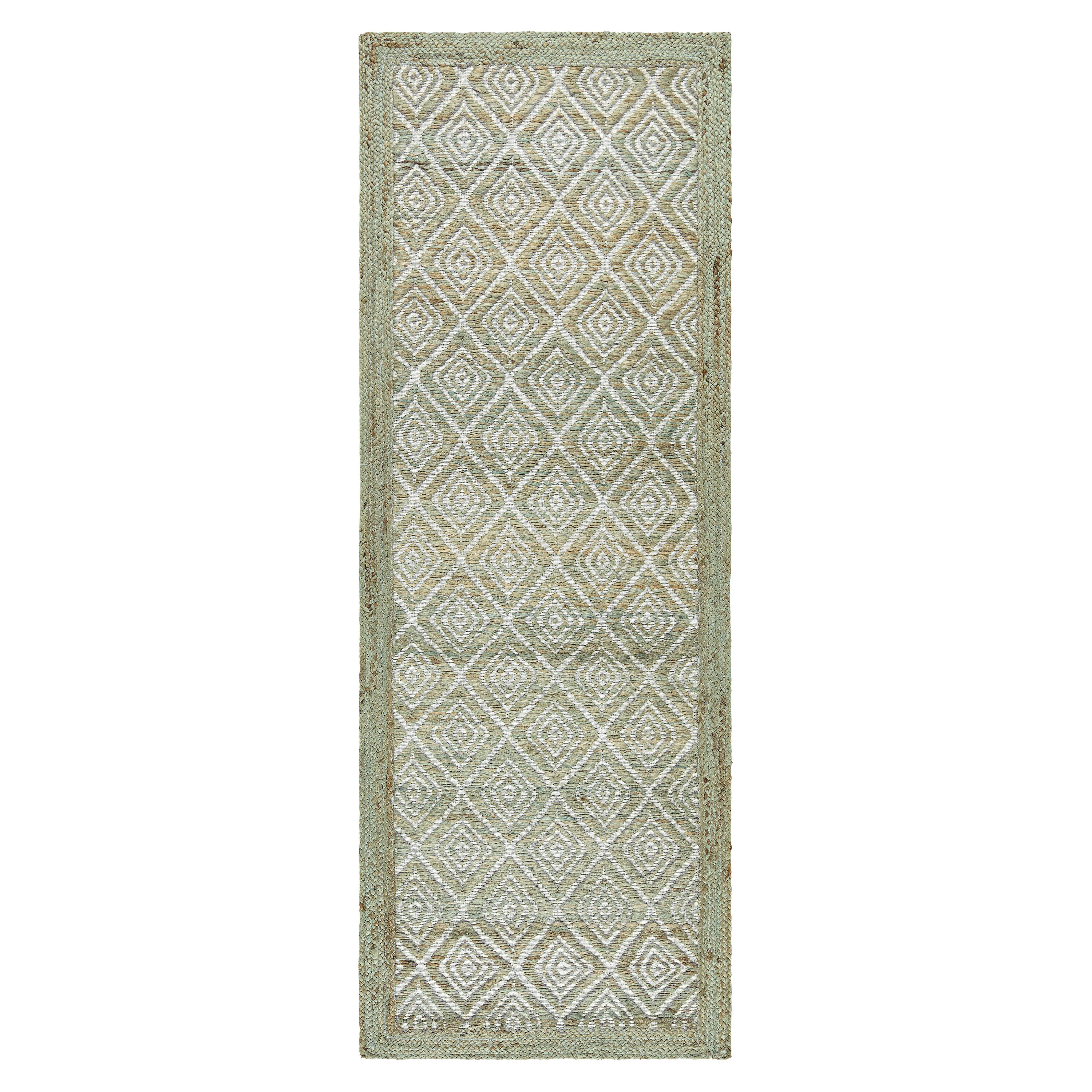 Town & Country Living 4-06-404 2 x 7 (ft) Loomed Polyester Olive Green Rectangular Indoor Geometric Runner rug