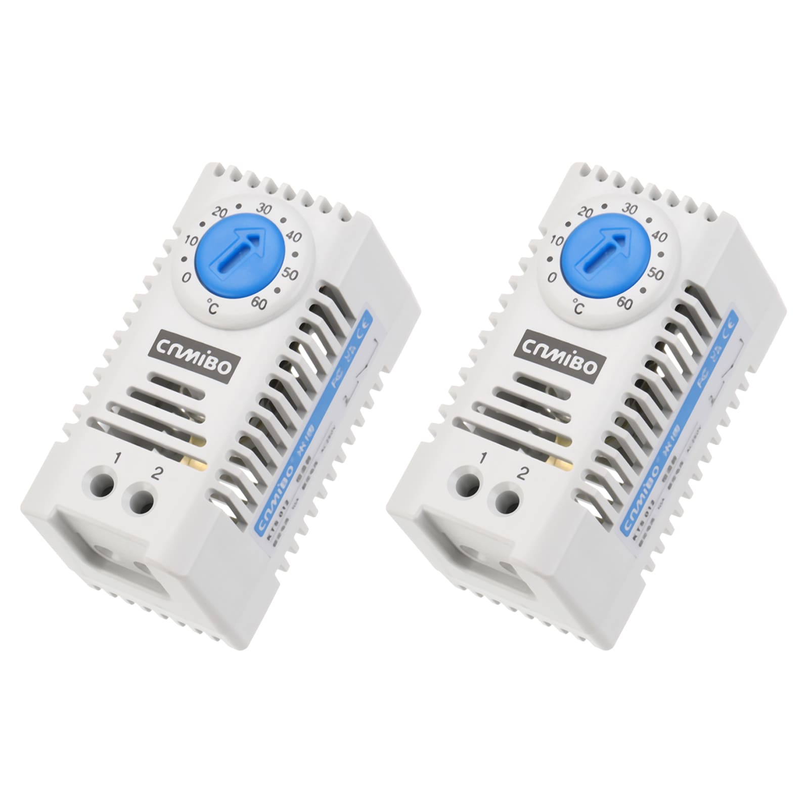 Unique Bargains 2pcs Mechanical Switch Thermostat Cabinet Temperature Controller 0-60 Degree Celsius Adjustable Normally Open (N.O) Temperature Control Switch