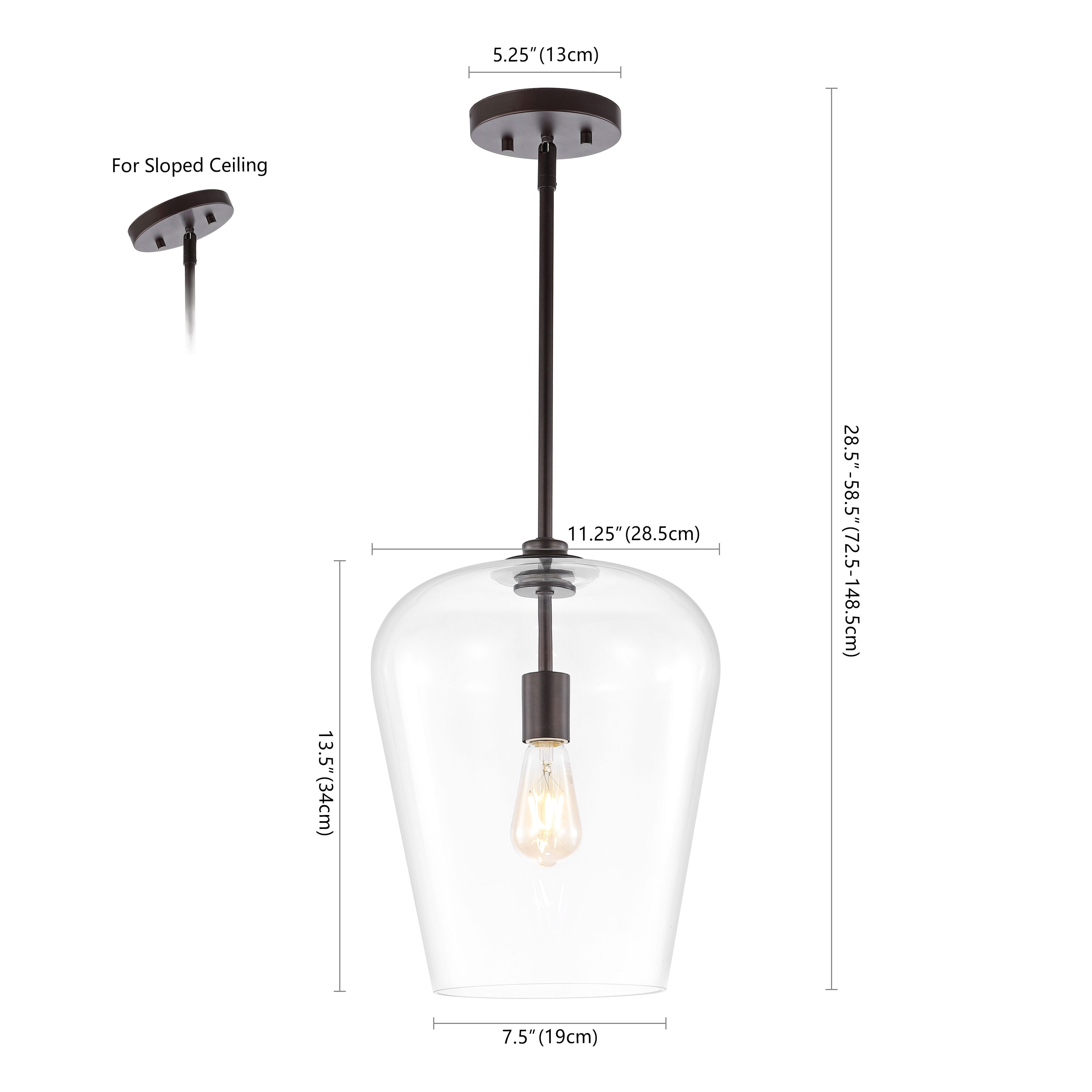 Hayes 11.25" Oil-Rubbed Bronze Industrial Farmhouse LED Pendant