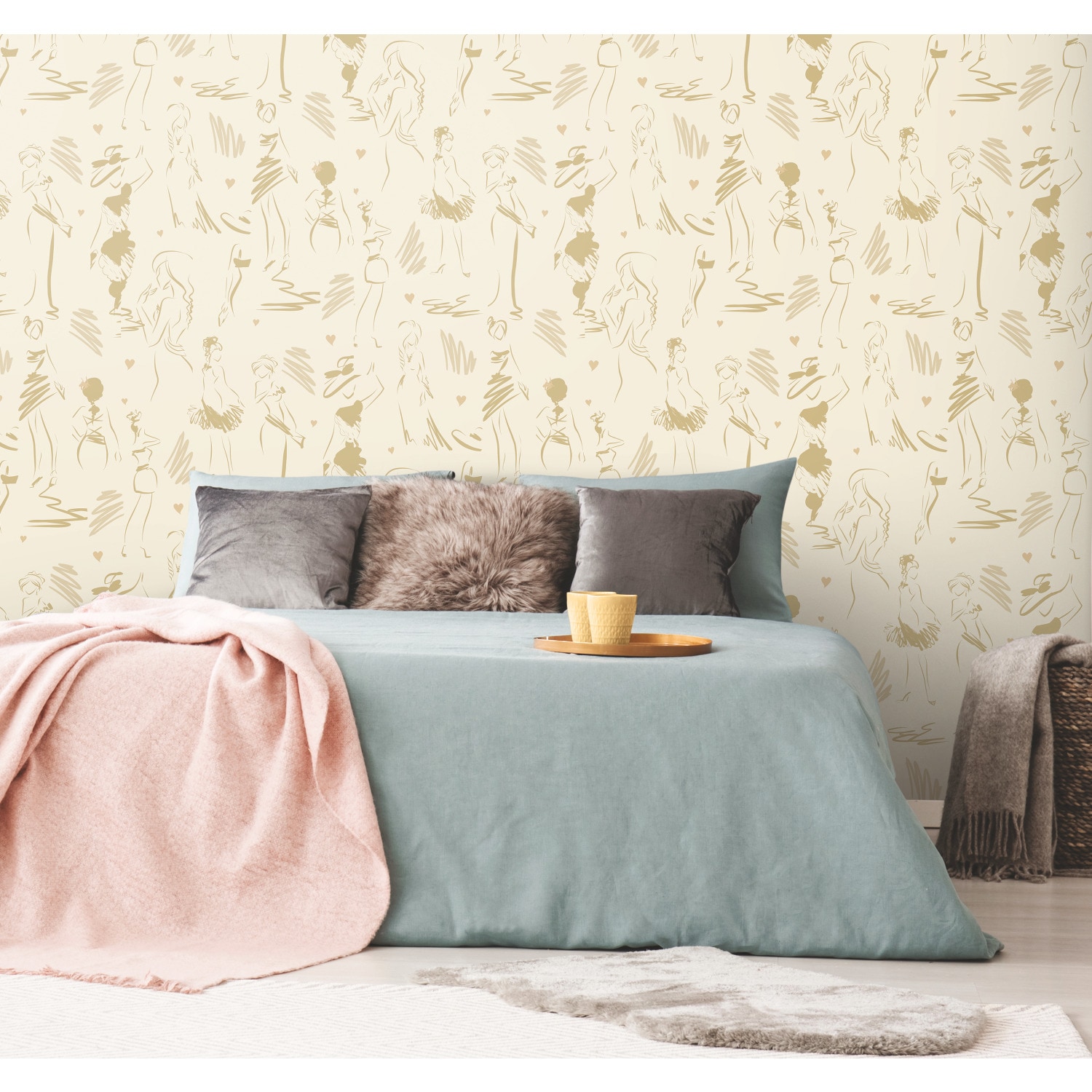 RoomMates RMK12152RL 28.29-Sq. Feet Neutral Vinyl Novelty Self-adhesive Peel and Stick Wallpaper