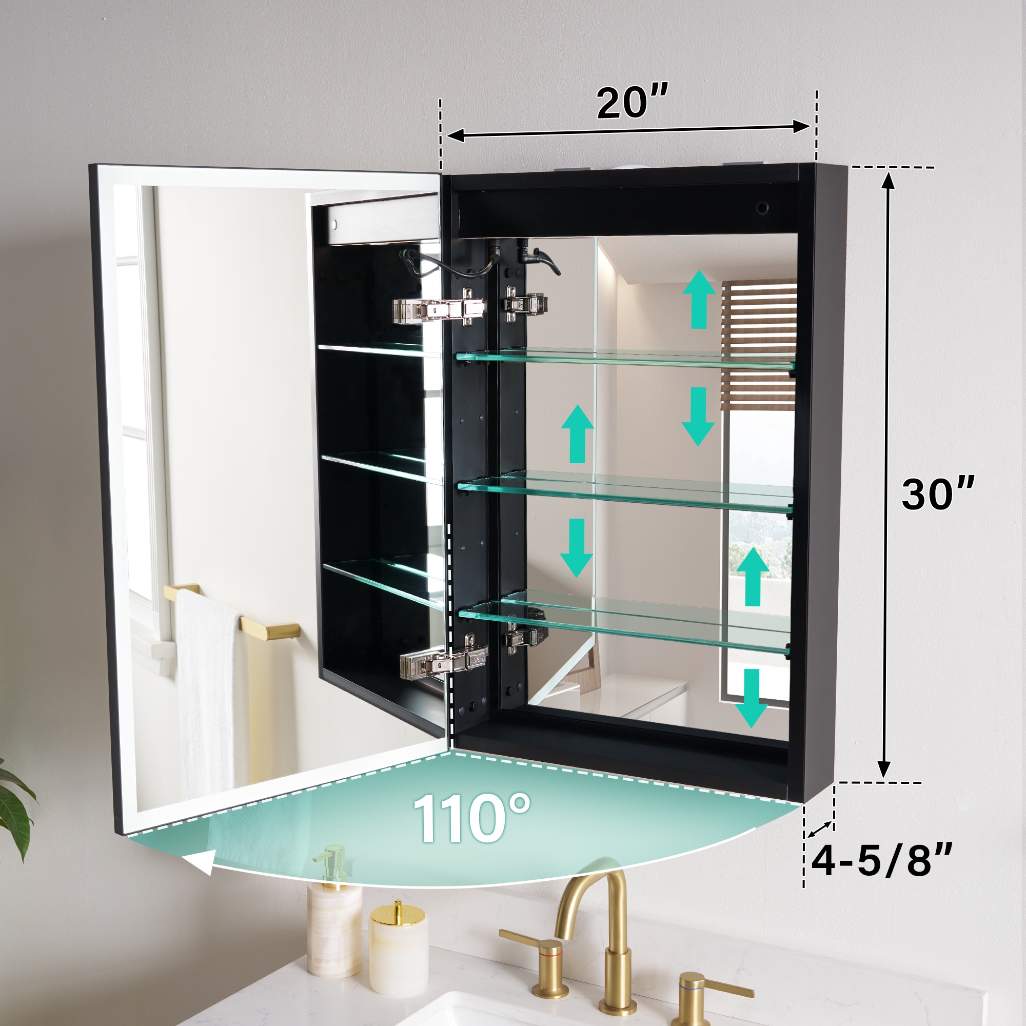WELLFOR W12MCL2030L Bathroom-Medicine-Cabinets - View #12