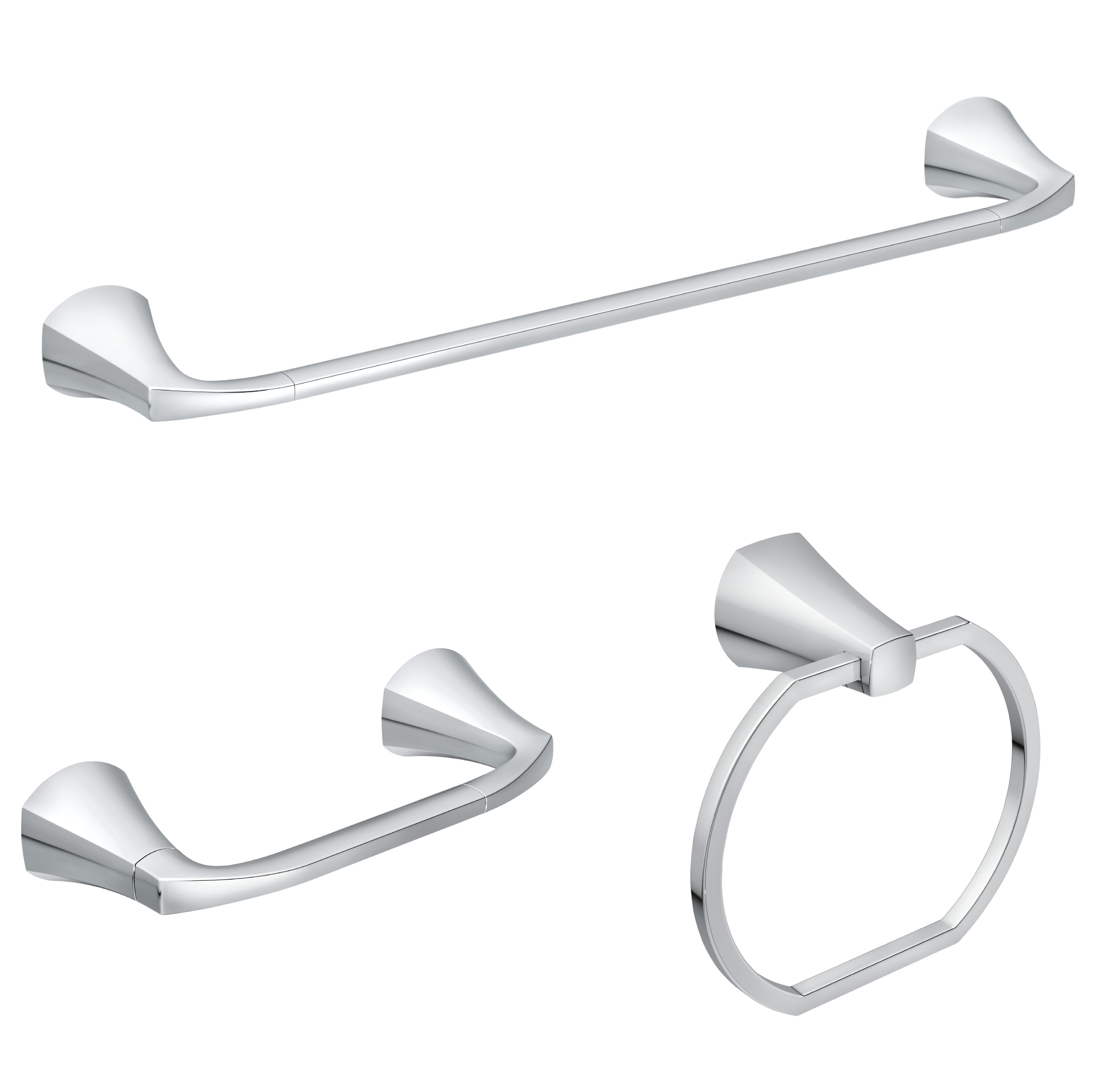 Small Flat End- Silver Towel Ring modern hand towel hook wall