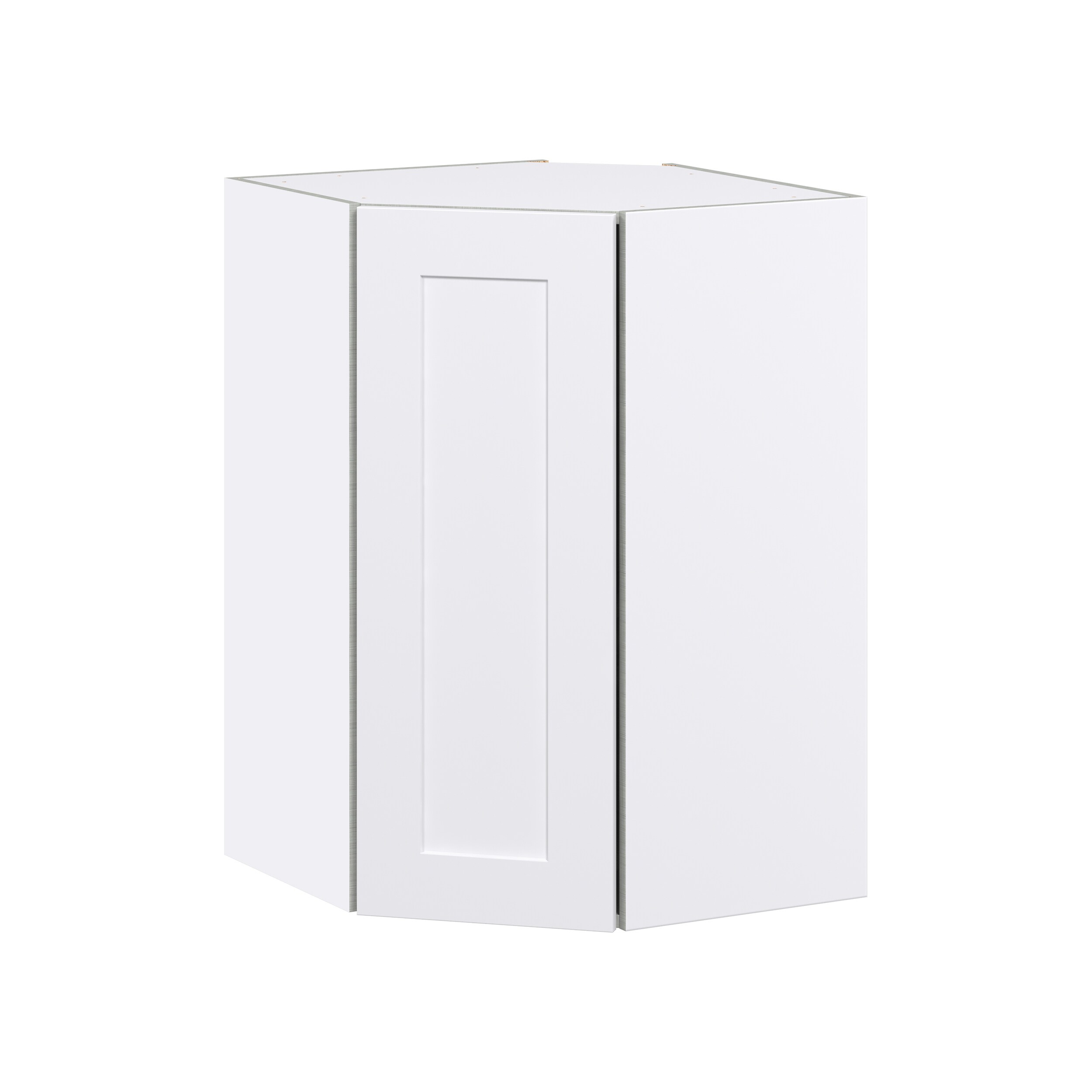 Hugo&Borg DSWA2435(L/R)-JO Jolie 24-in W x 35-in H x 14-in D Warm White Diagonal Diagonal Corner wall Fully assembled Cabinet (Flat Panel Shaker)