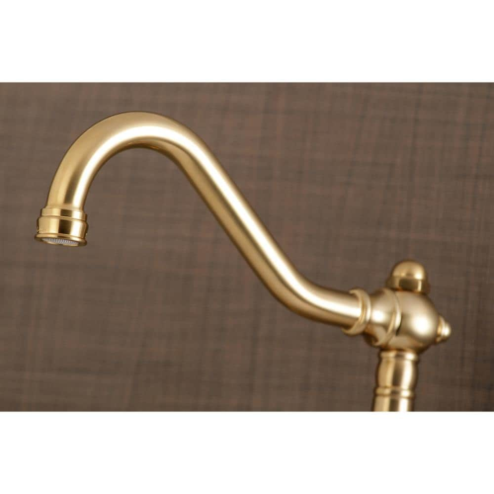 Kingston Brass English Country Antique Brass Wall-mount 2-handle